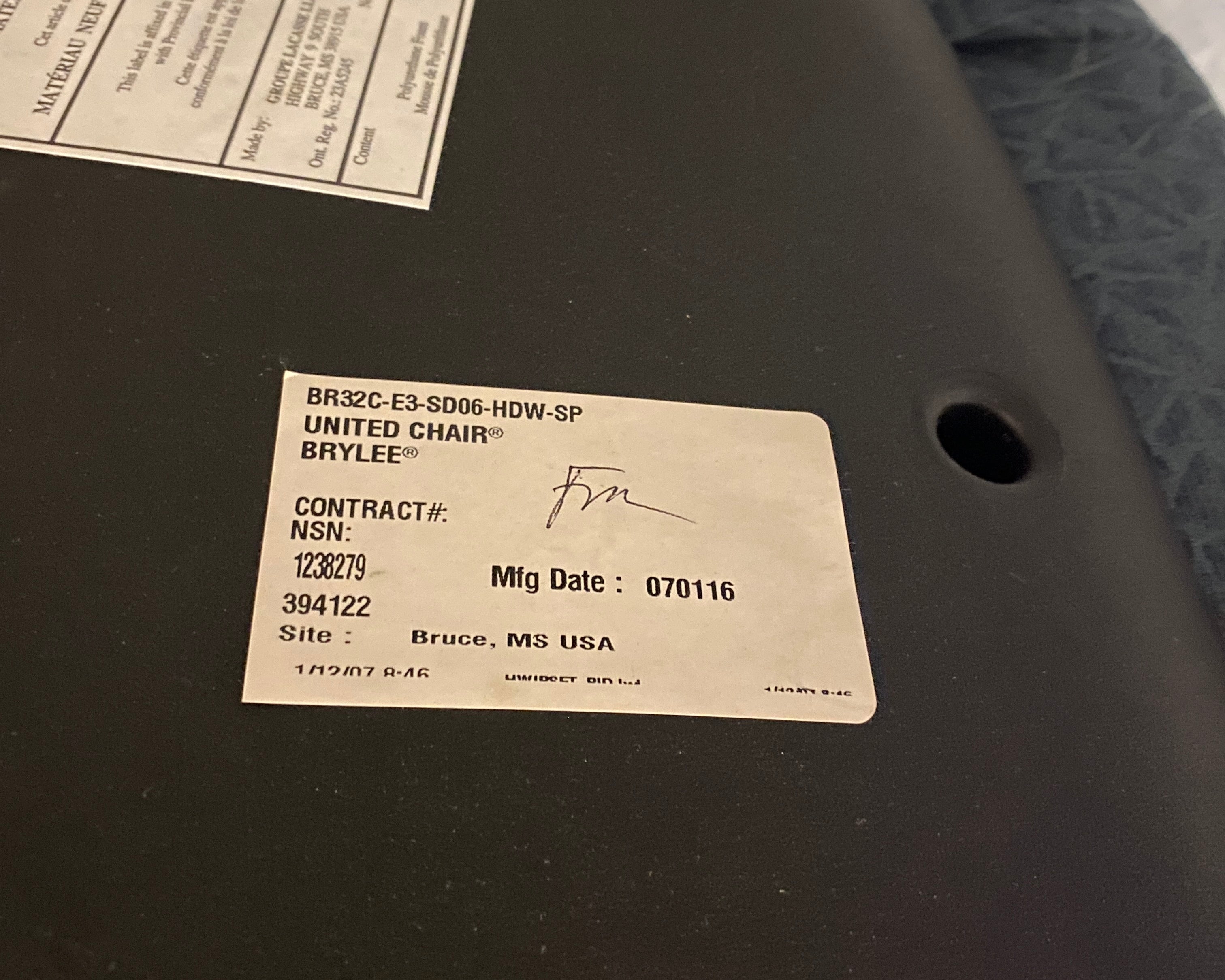 United Chair Co Blue Upholstered Chair