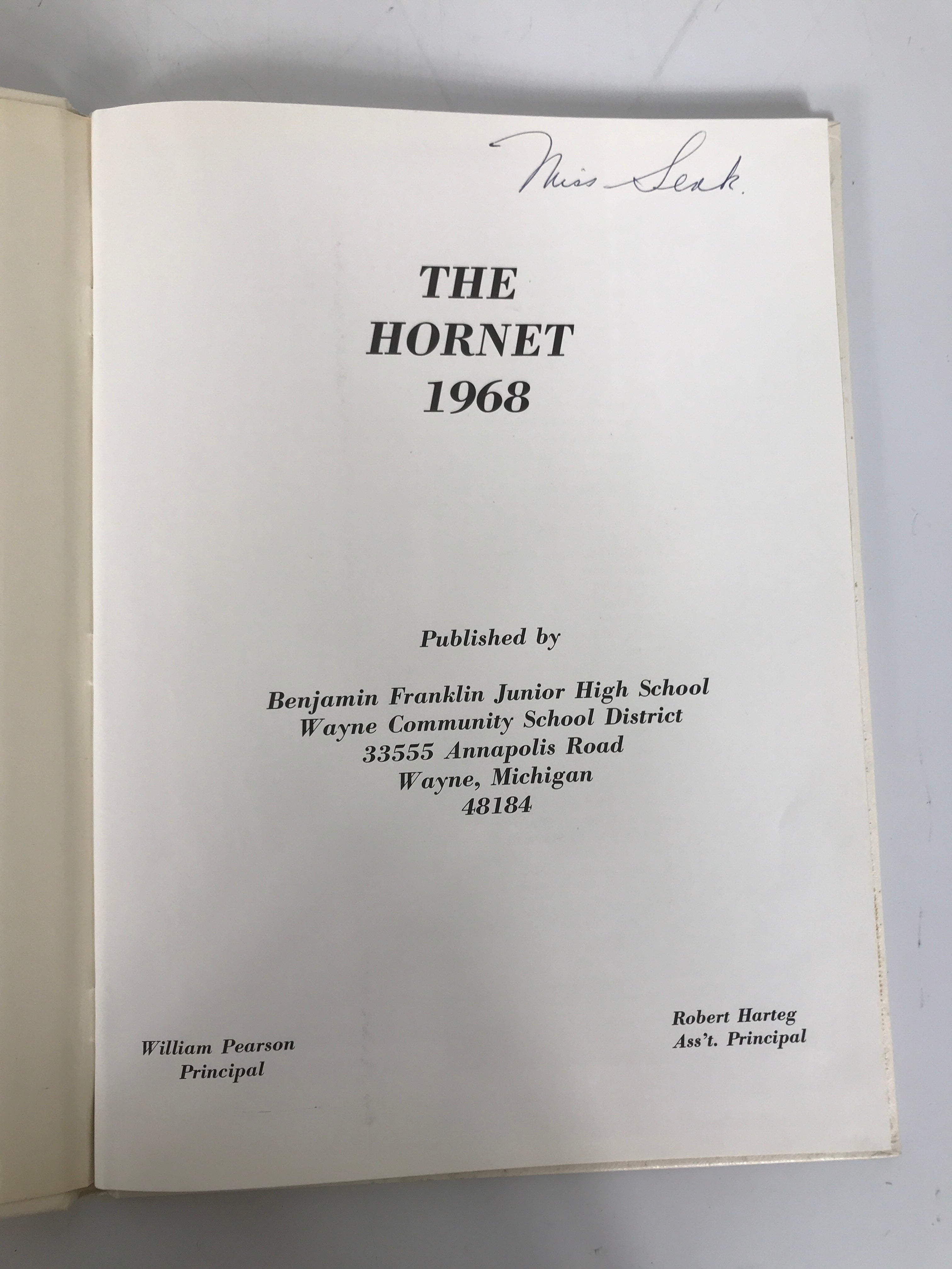 1968 Benjamin Franklin Jr High School Yearbook Wayne MI HC