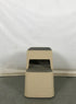 Beige Two-Step Rolling Stepping Stool