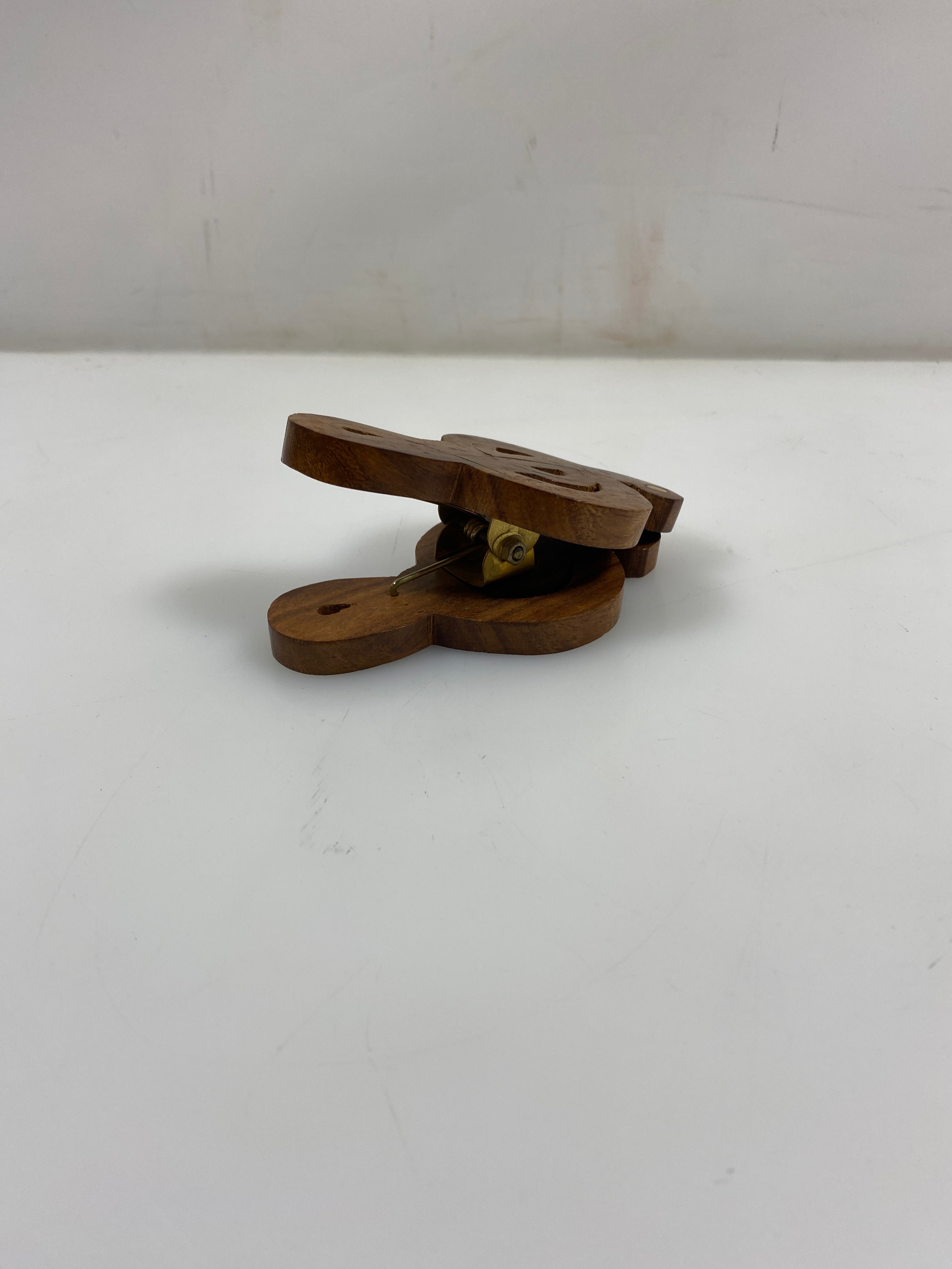 Large Wooden Treble Clef Note Paper Clip w/ Brass Inlay