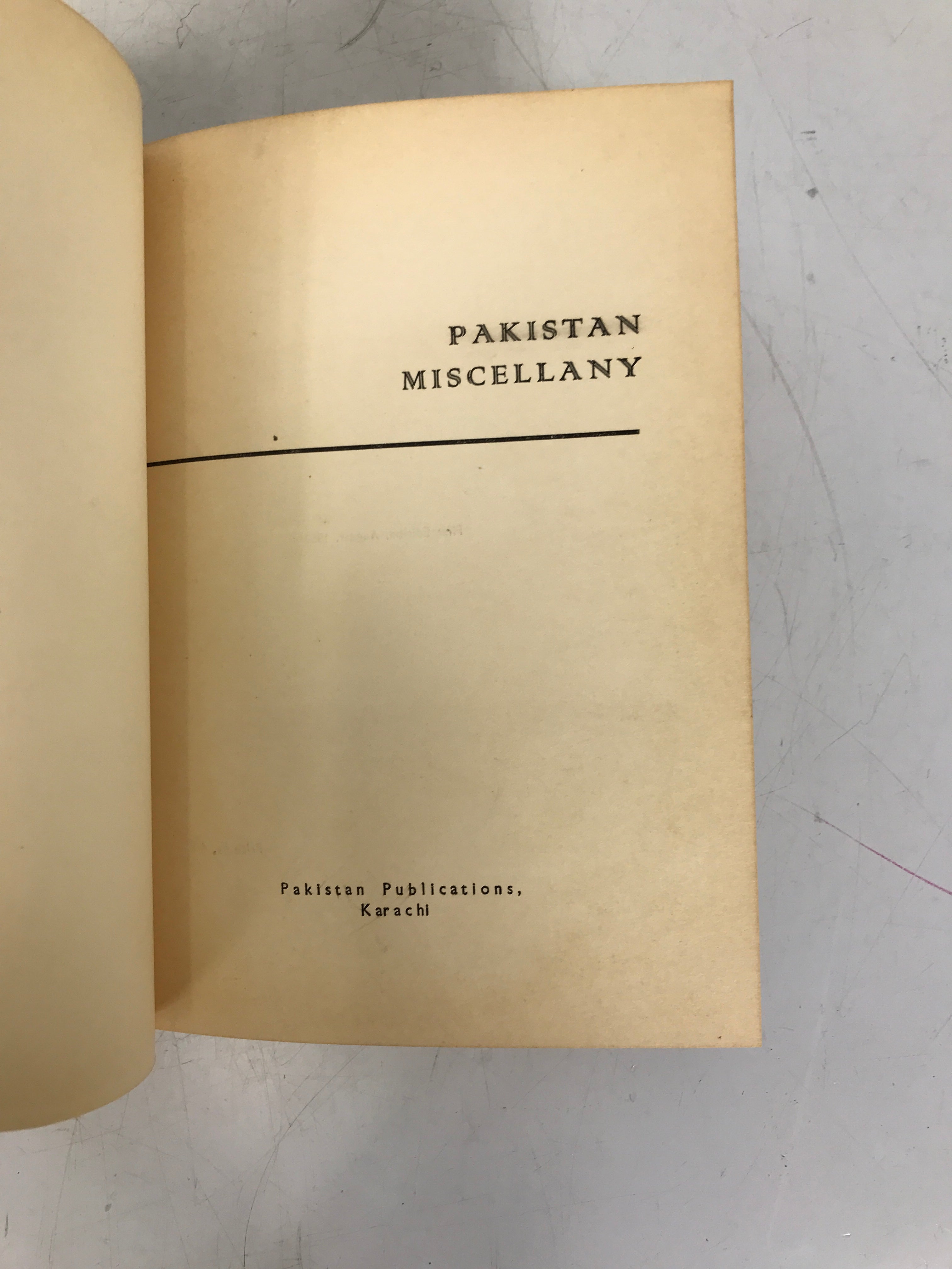 Pakistan Miscellany 1952 Vintage First Edition HC