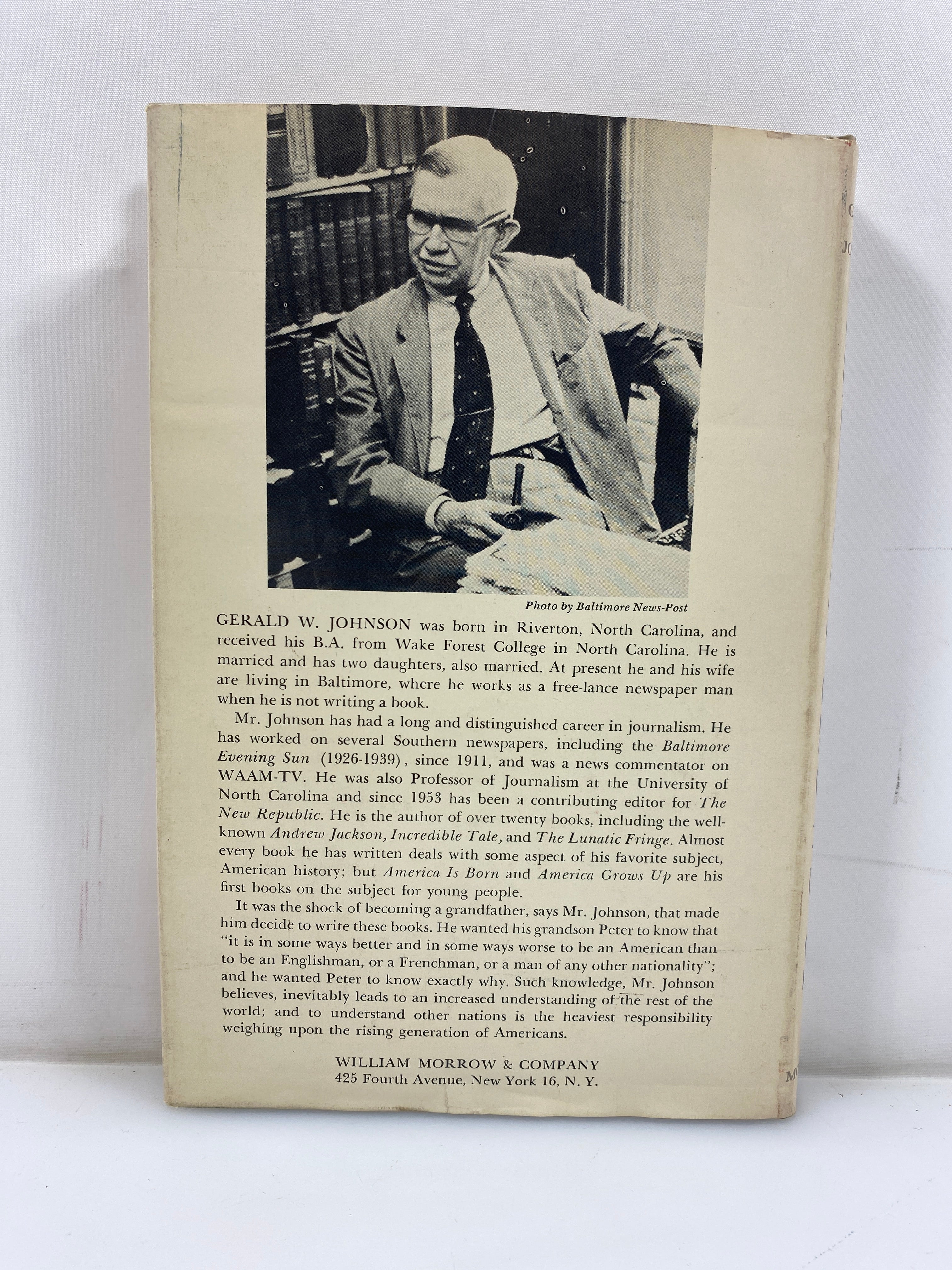 America Grows Up Gerald Johnson 1960 HCDJ