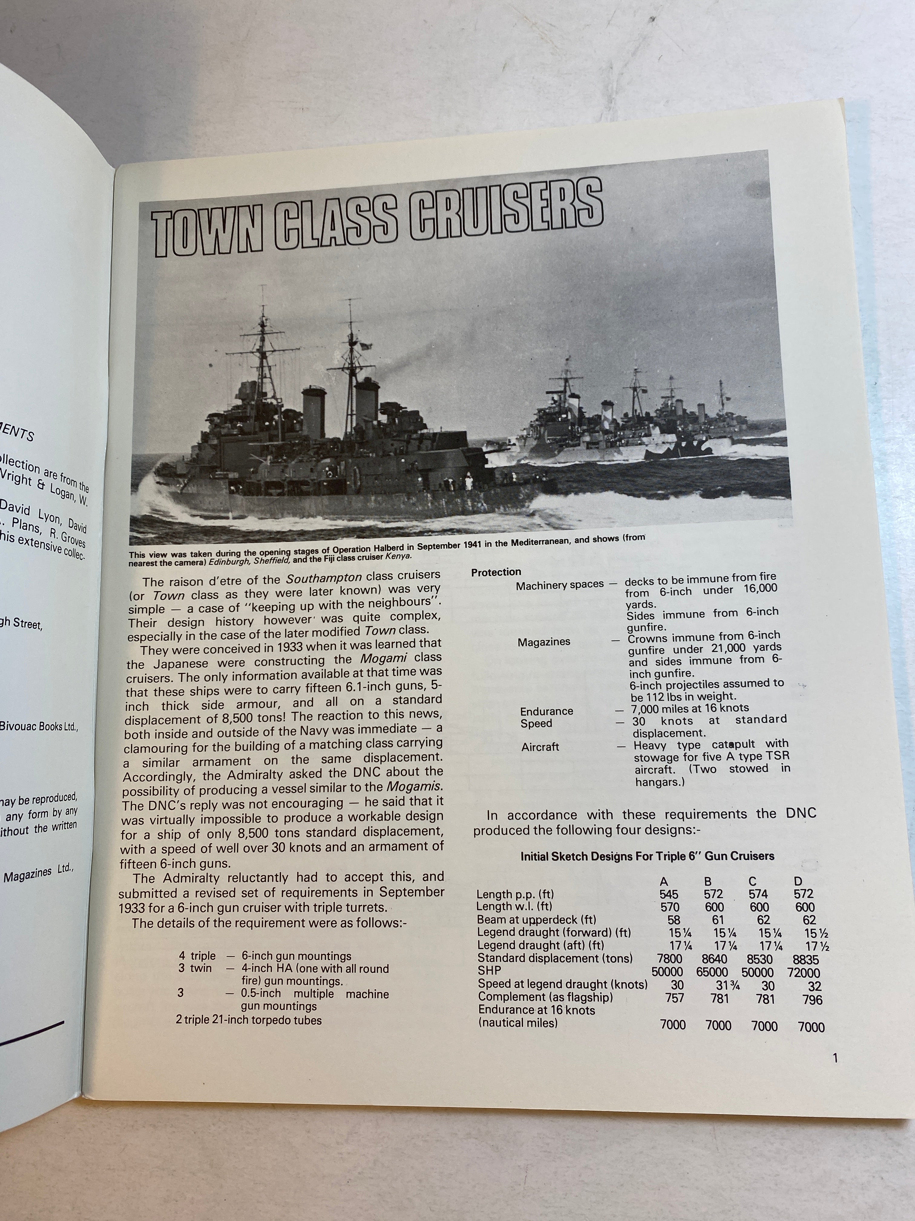 Man O' War 5 Town Class Cruisers 1980