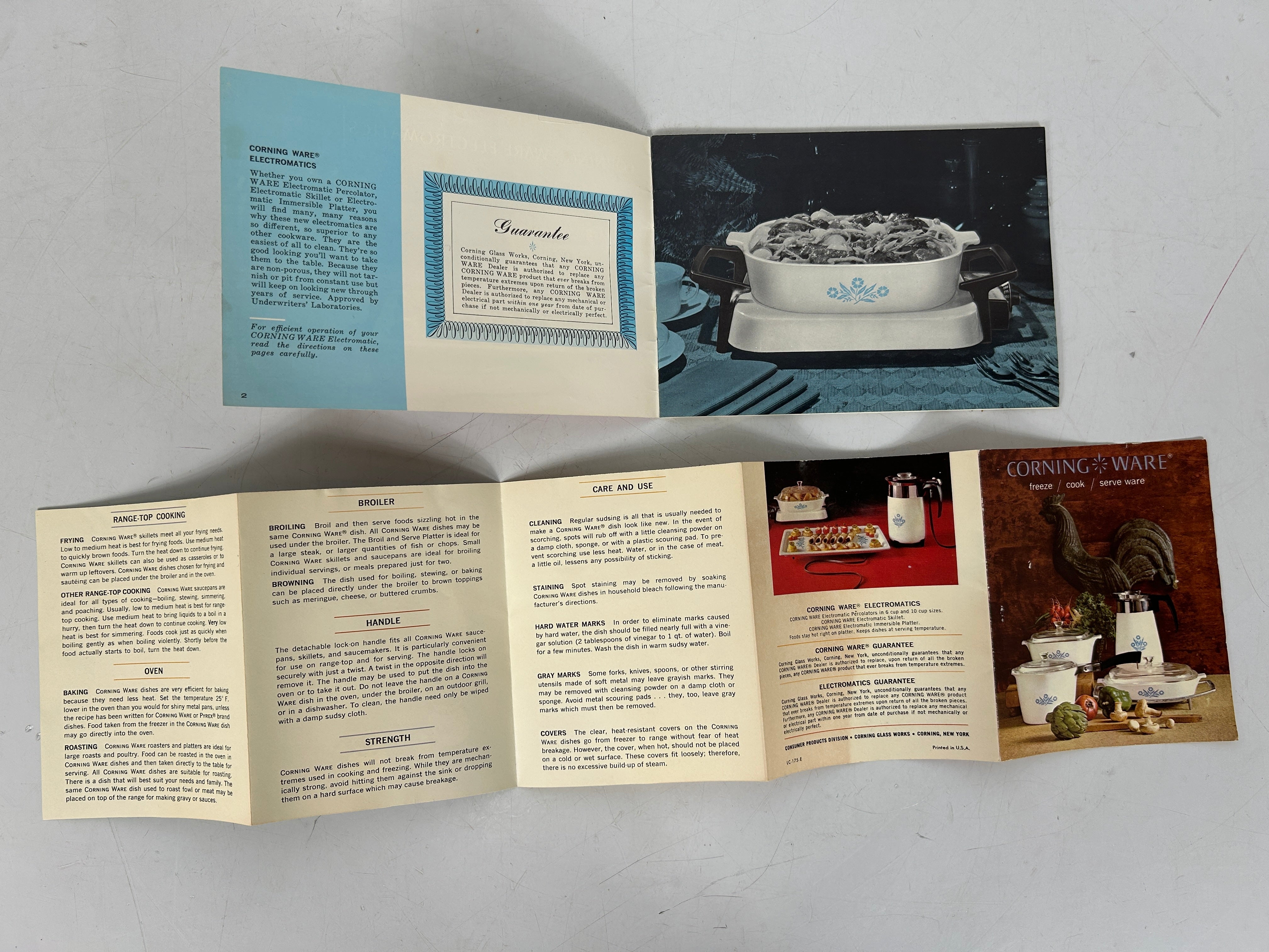 3 Vtg Recipe Booklets: Corning Ware Electromatics/Nordic Ware/Forever Pans SC