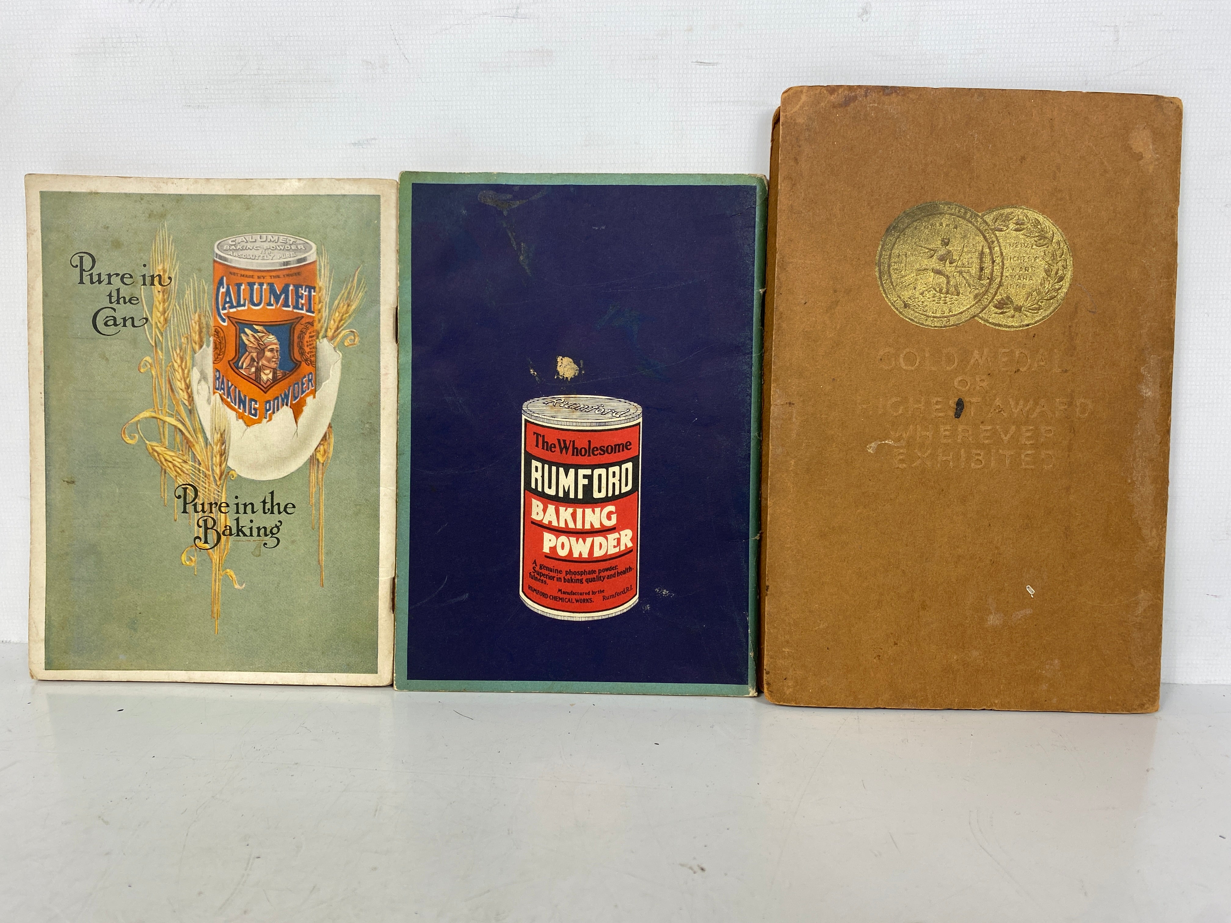 3 Vintage Recipe Books: Calumet (1916)/Rumford (1927)/K.C. Baking Powder (1935)