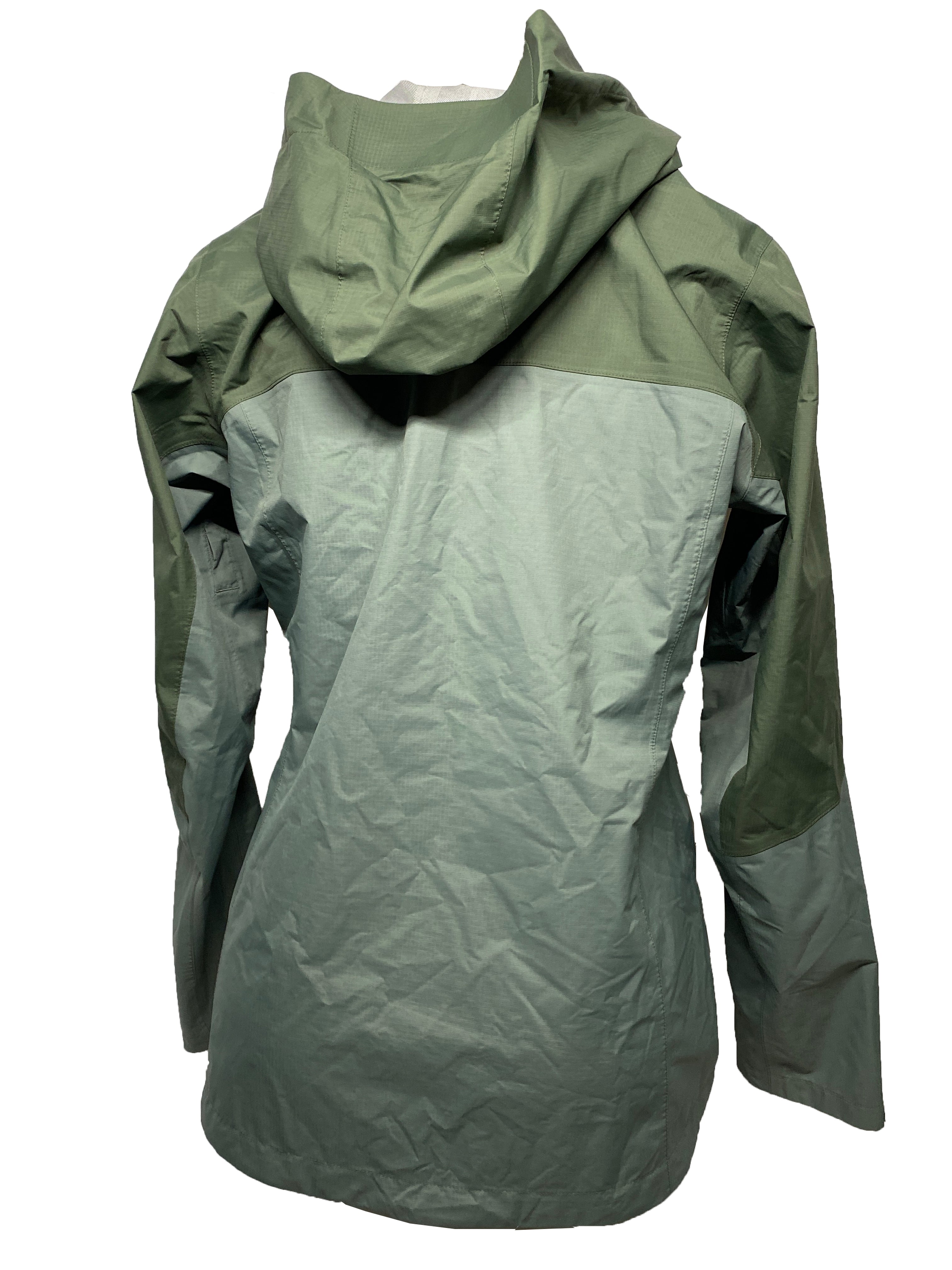 REI Co-op Rainier Rain Jacket 2.5L Hooded Green Peak Women's Size M