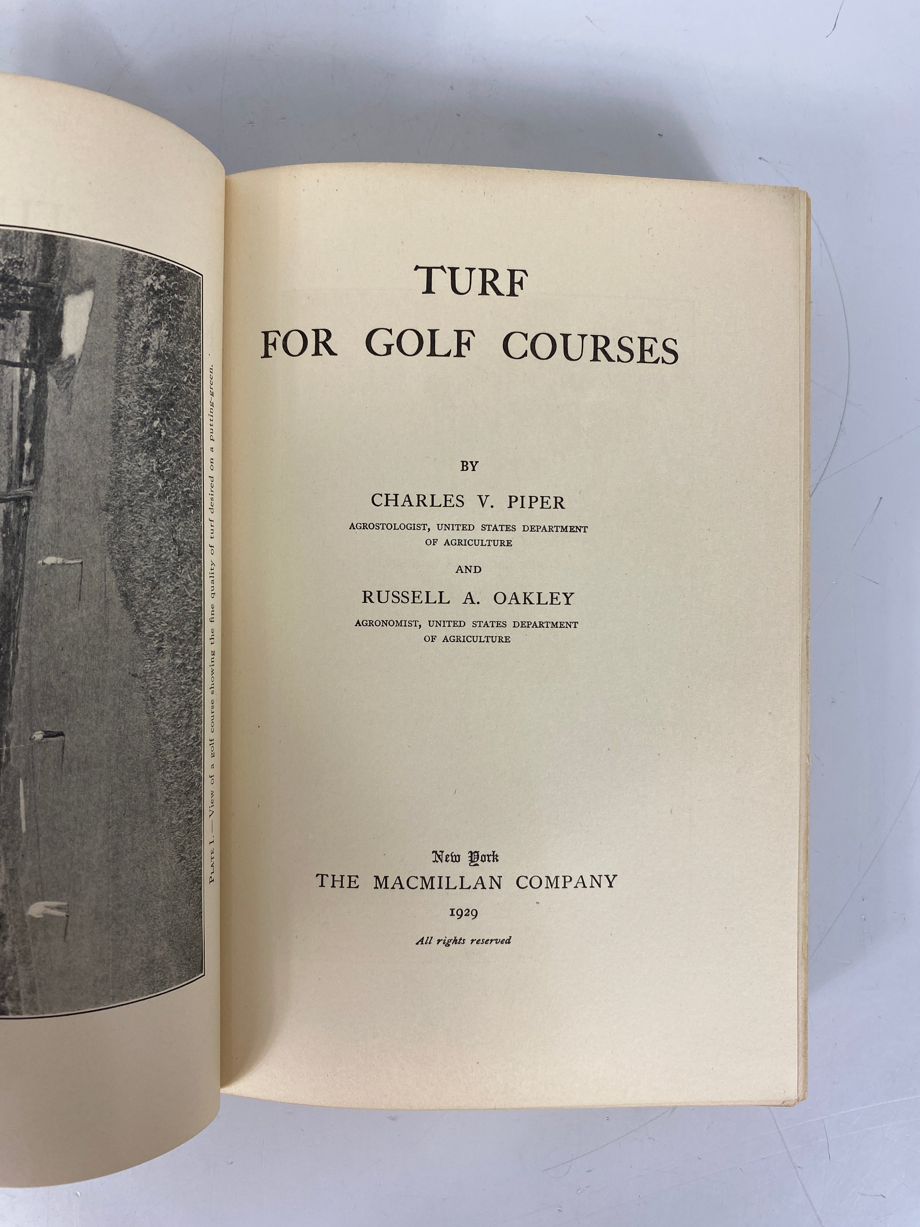 Turf For Golf Courses Piper/Oakley 1929 Vintage HC