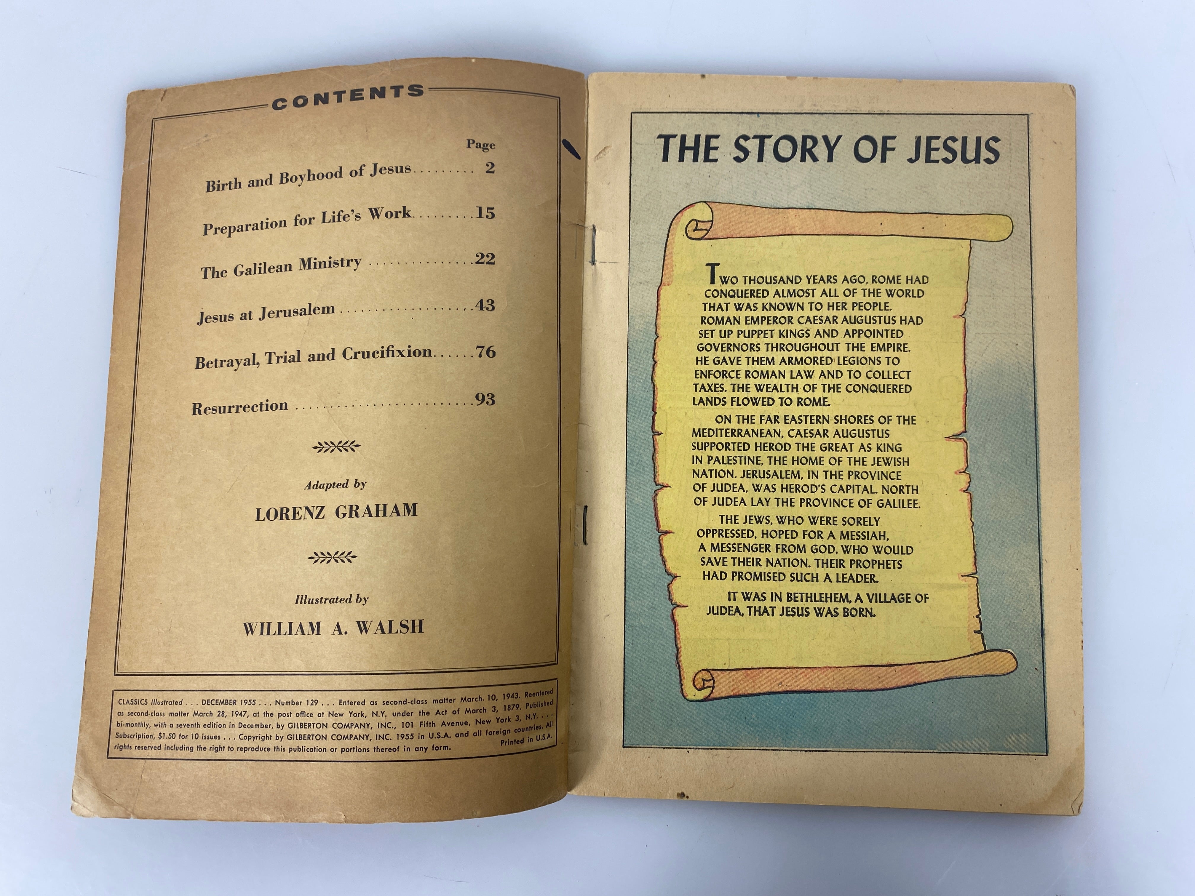 Lot of 2 Classics Illustrated the Story of Jesus Special Issue 129 1947-1955