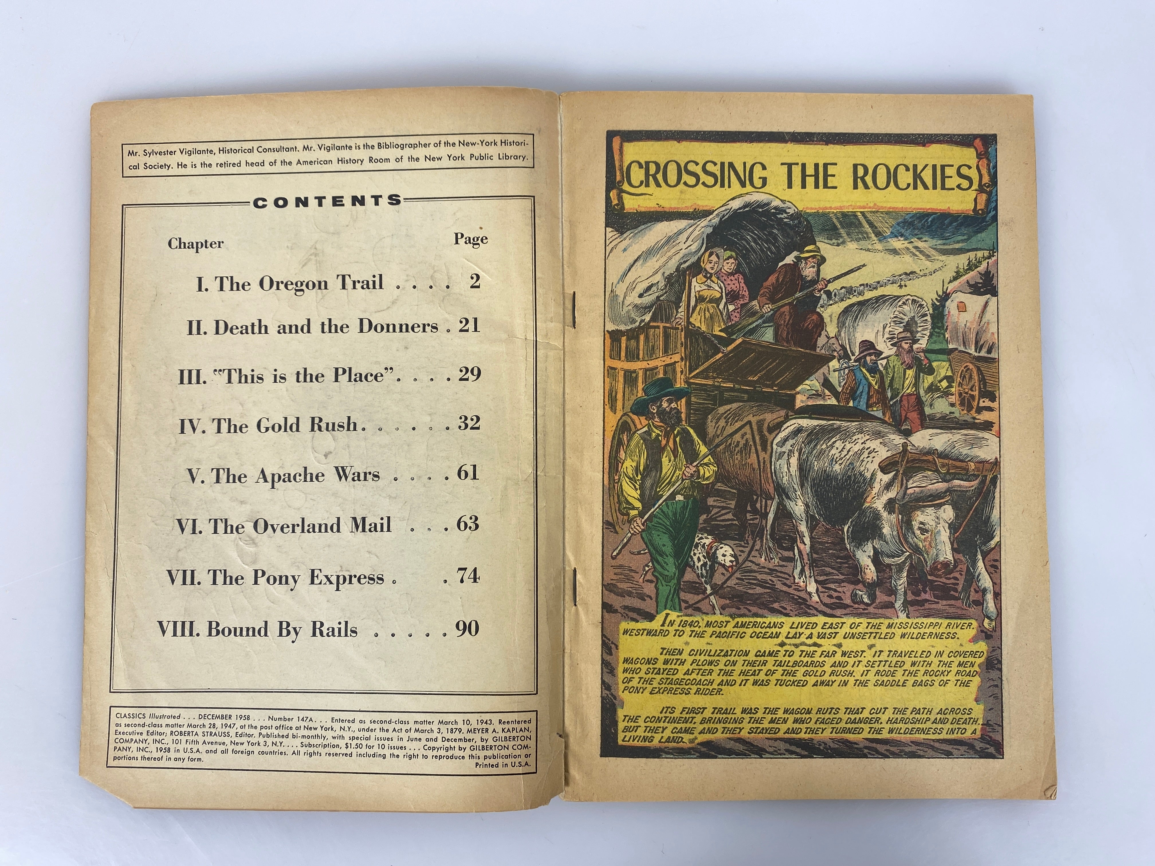Classics Illustrated Crossing the Rockies 147A 1958