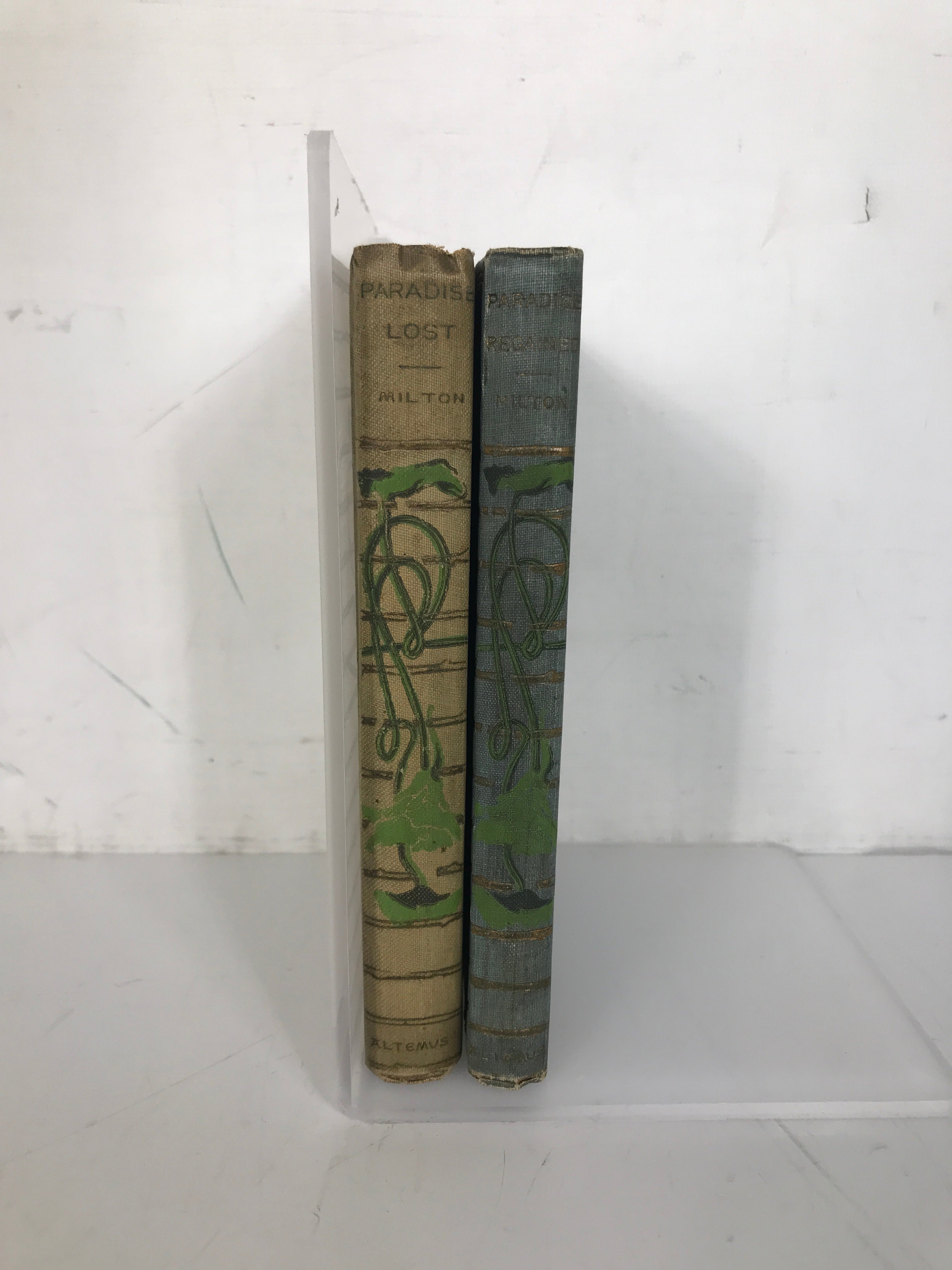 Lot of 2 Antique John Milton Paradise Lost/Paradise Regained Henry Altemus HC