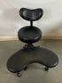 Black Stool w/ Back and Foot Rest Ergonomic Chair