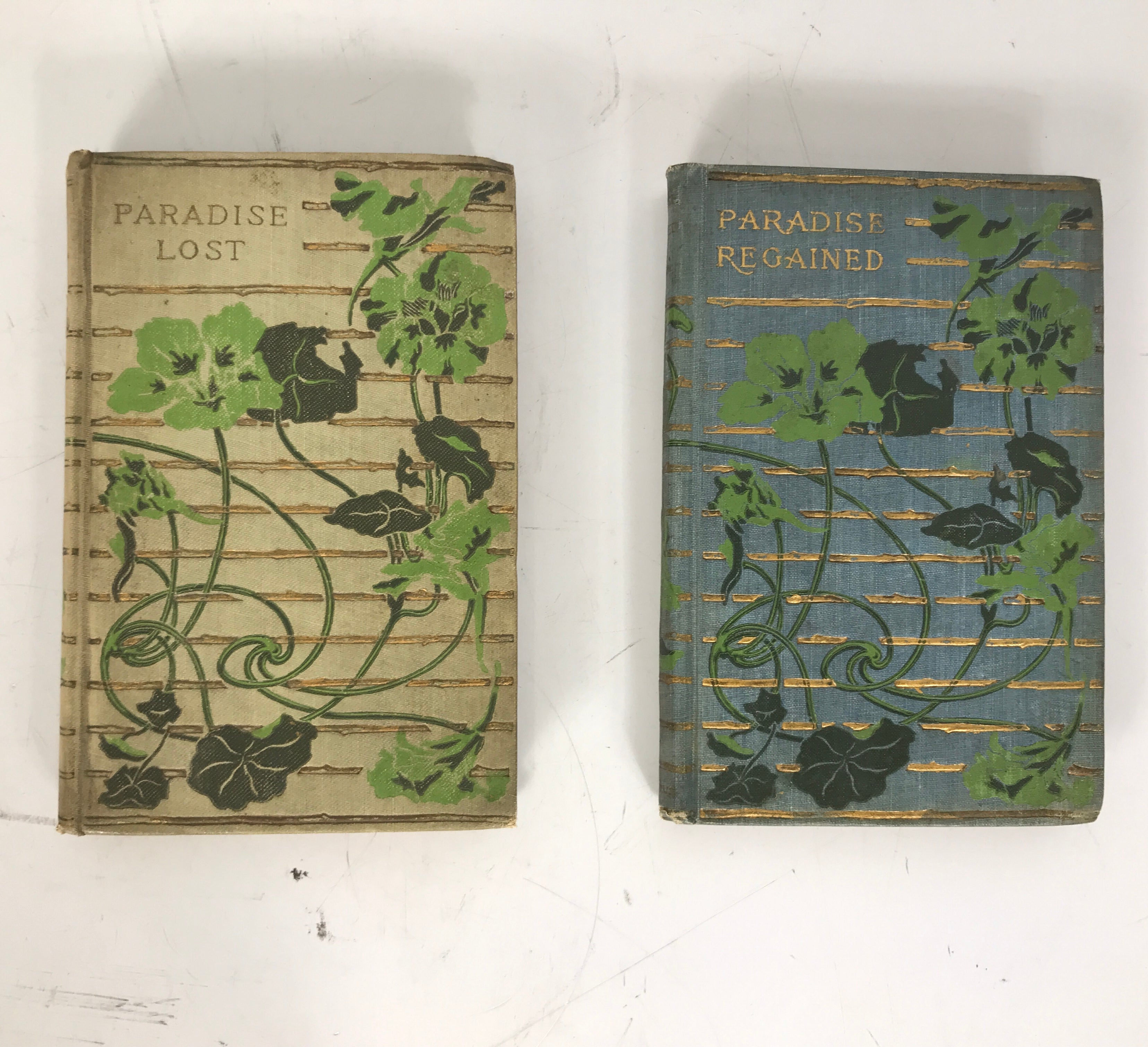 Lot of 2 Antique John Milton Paradise Lost/Paradise Regained Henry Altemus HC