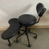 Black Stool w/ Back and Foot Rest Ergonomic Chair