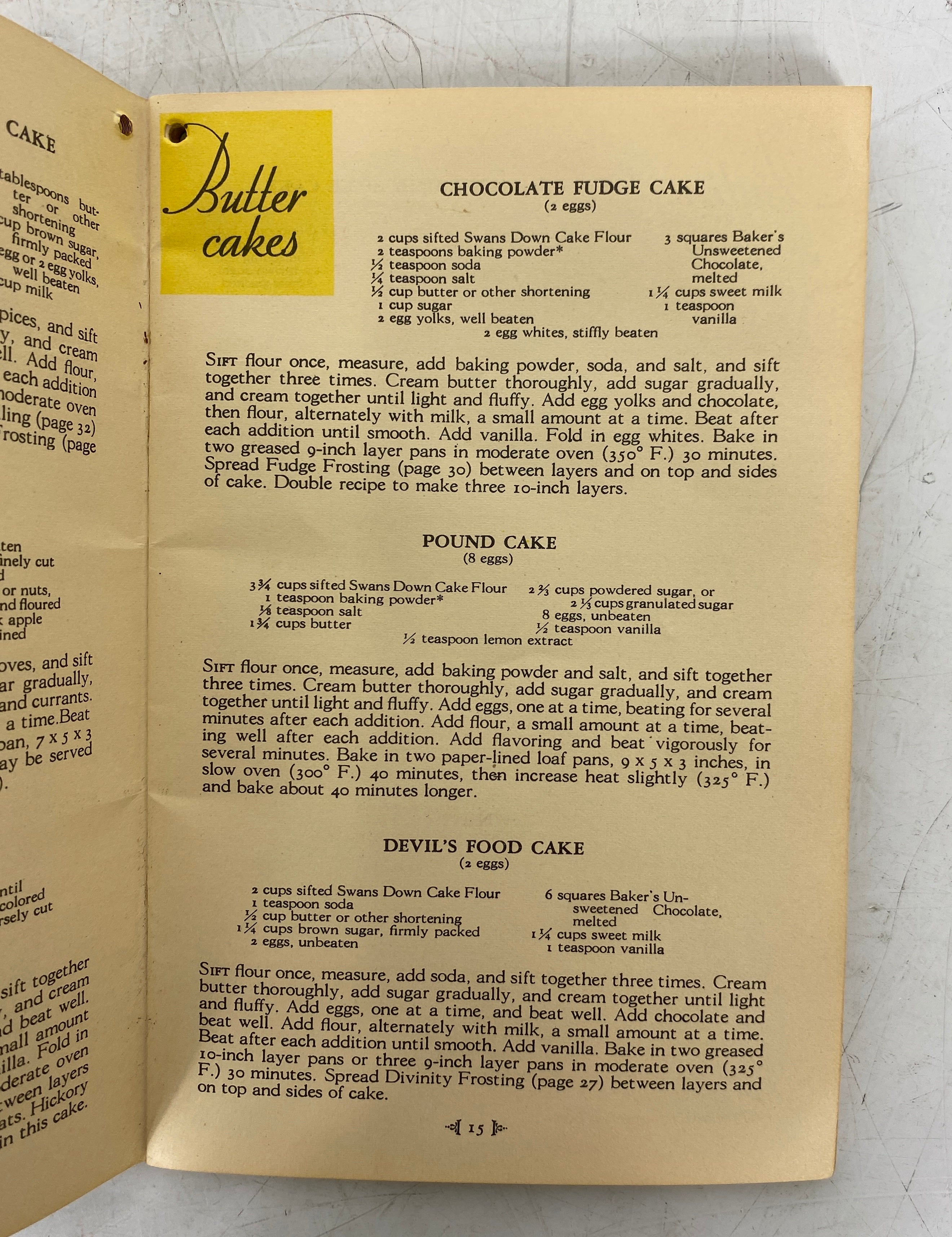 3 Vtg Cake Flour Recipe Booklets: Betty Crocker's Softasilk/Swan's Down 1931-57