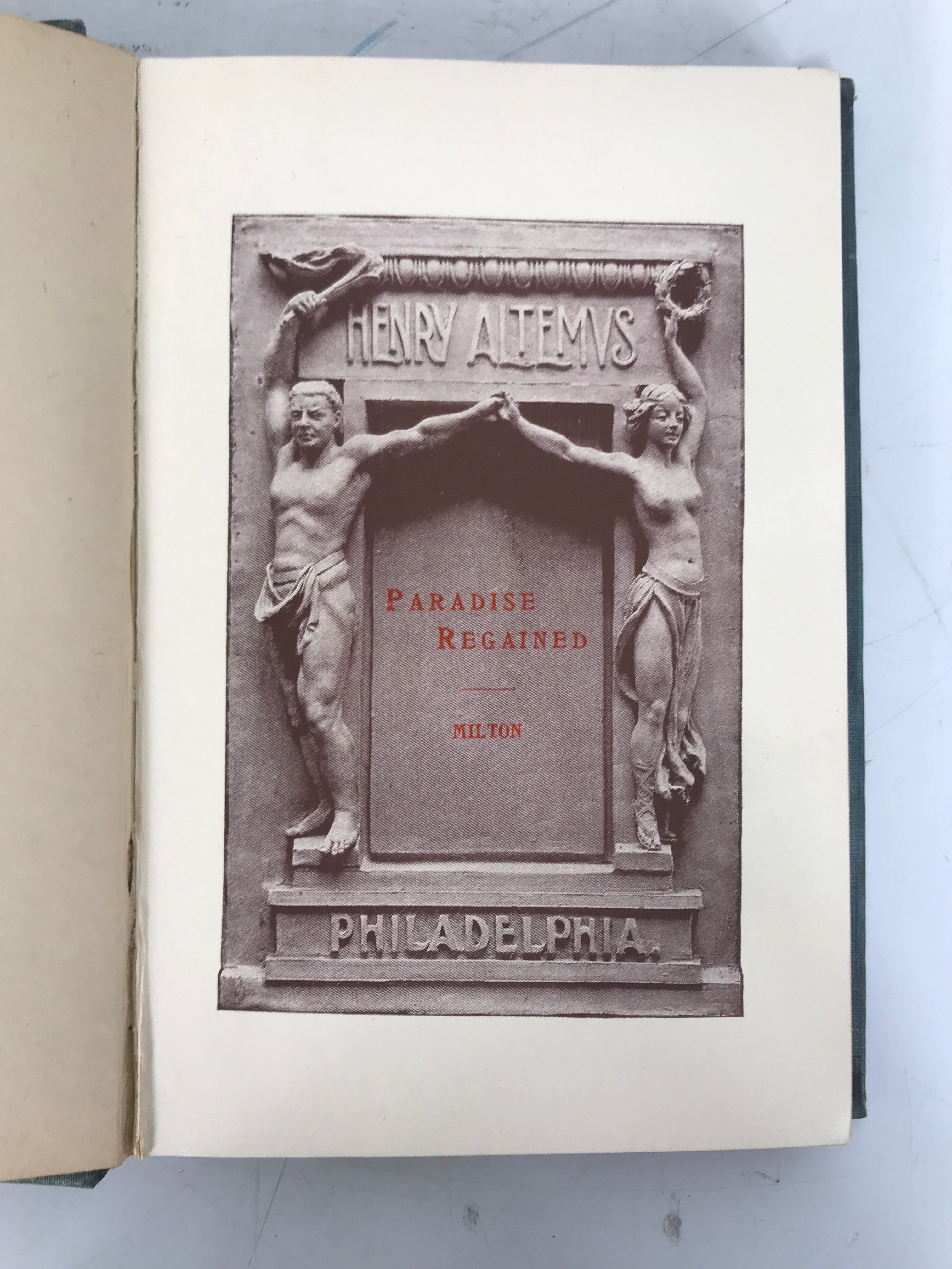 Lot of 2 Antique John Milton Paradise Lost/Paradise Regained Henry Altemus HC