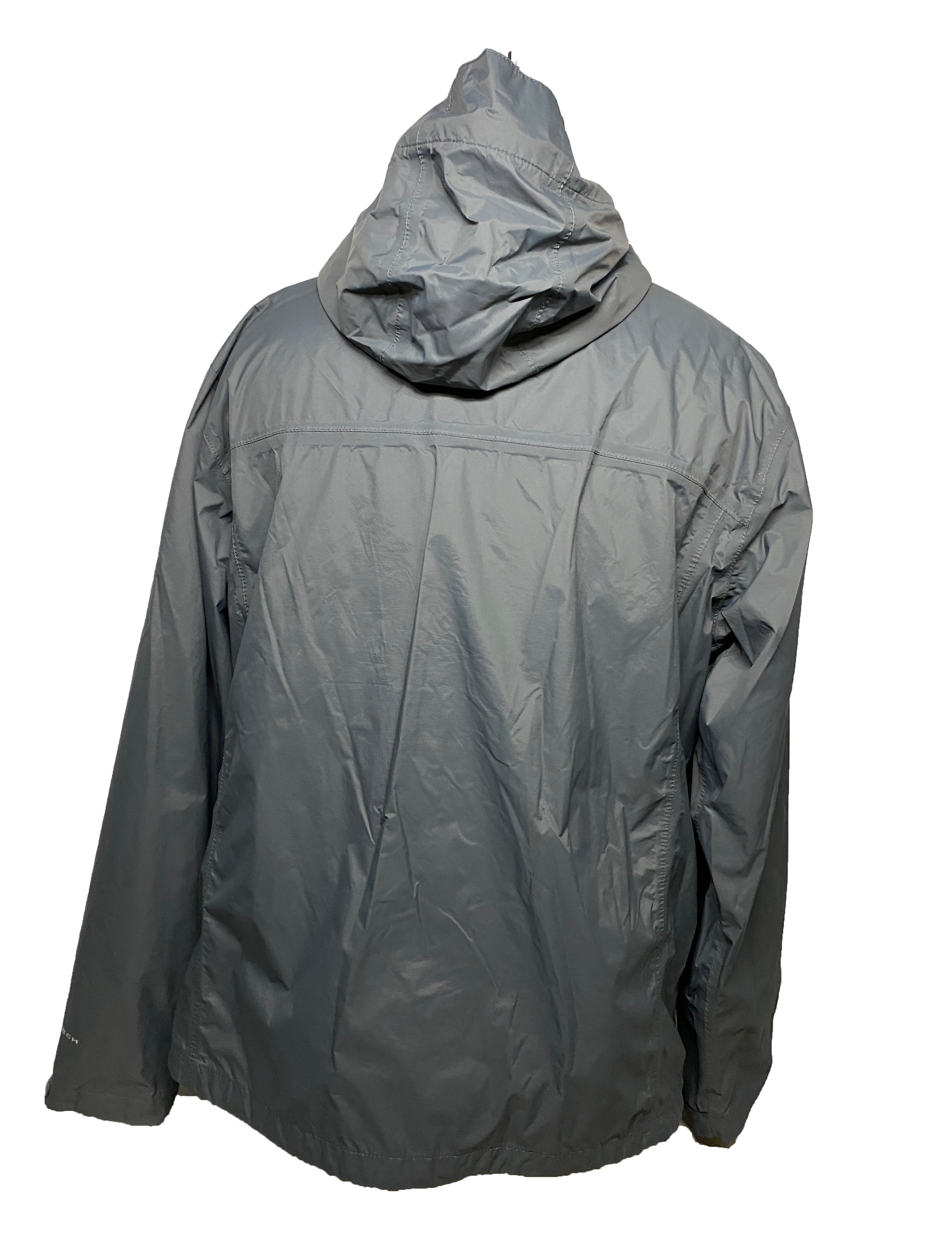 Columbia Gray Omni-tech Waterproof Hooded Windbreaker Men's XL