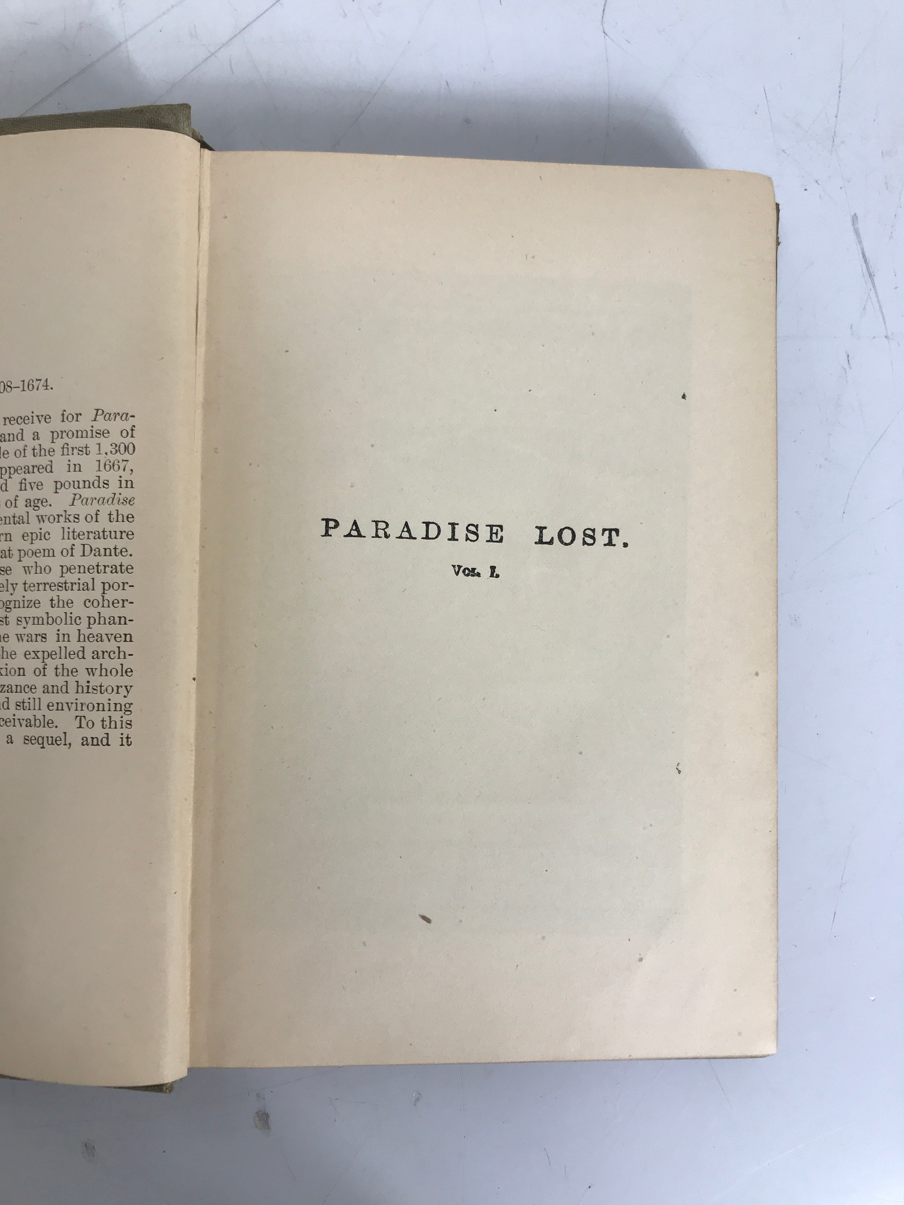 Lot of 2 Antique John Milton Paradise Lost/Paradise Regained Henry Altemus HC