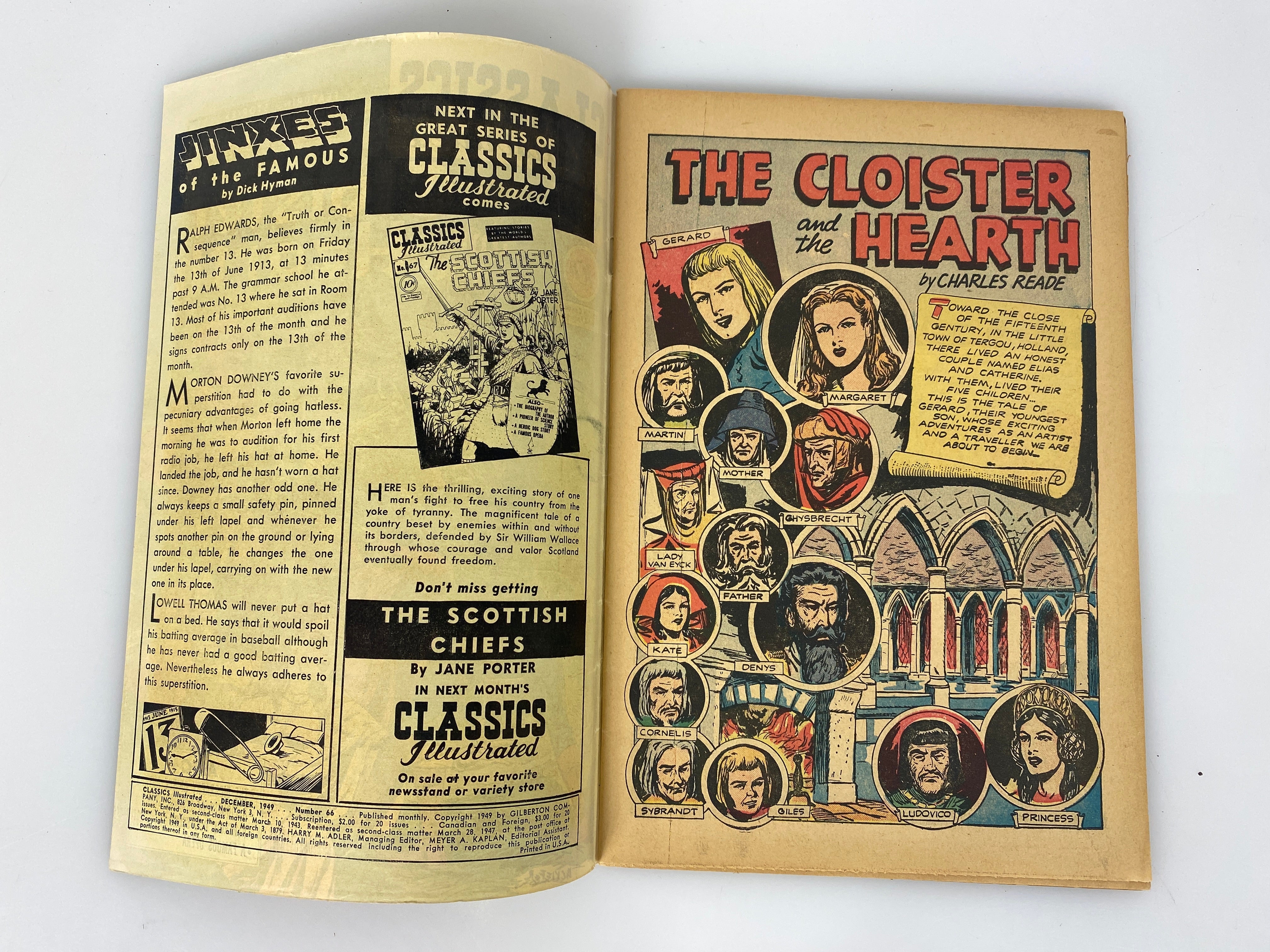 Classics Illustrated The Cloister and the Hearth No. 66 hrn67