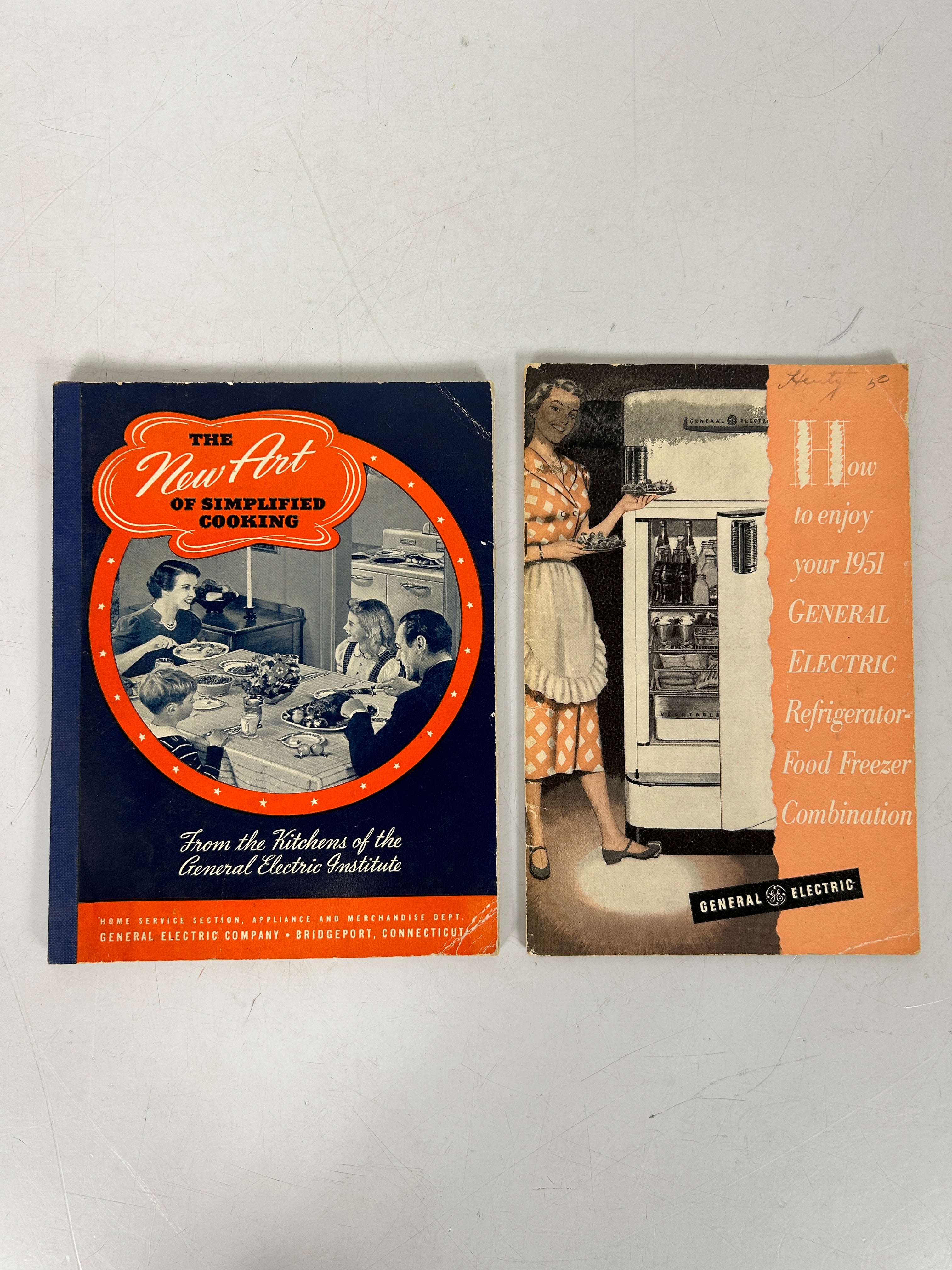 2 Vtg GE Booklets: Your 1951 GE Refrigerator/New Art of Simplified Cooking SC