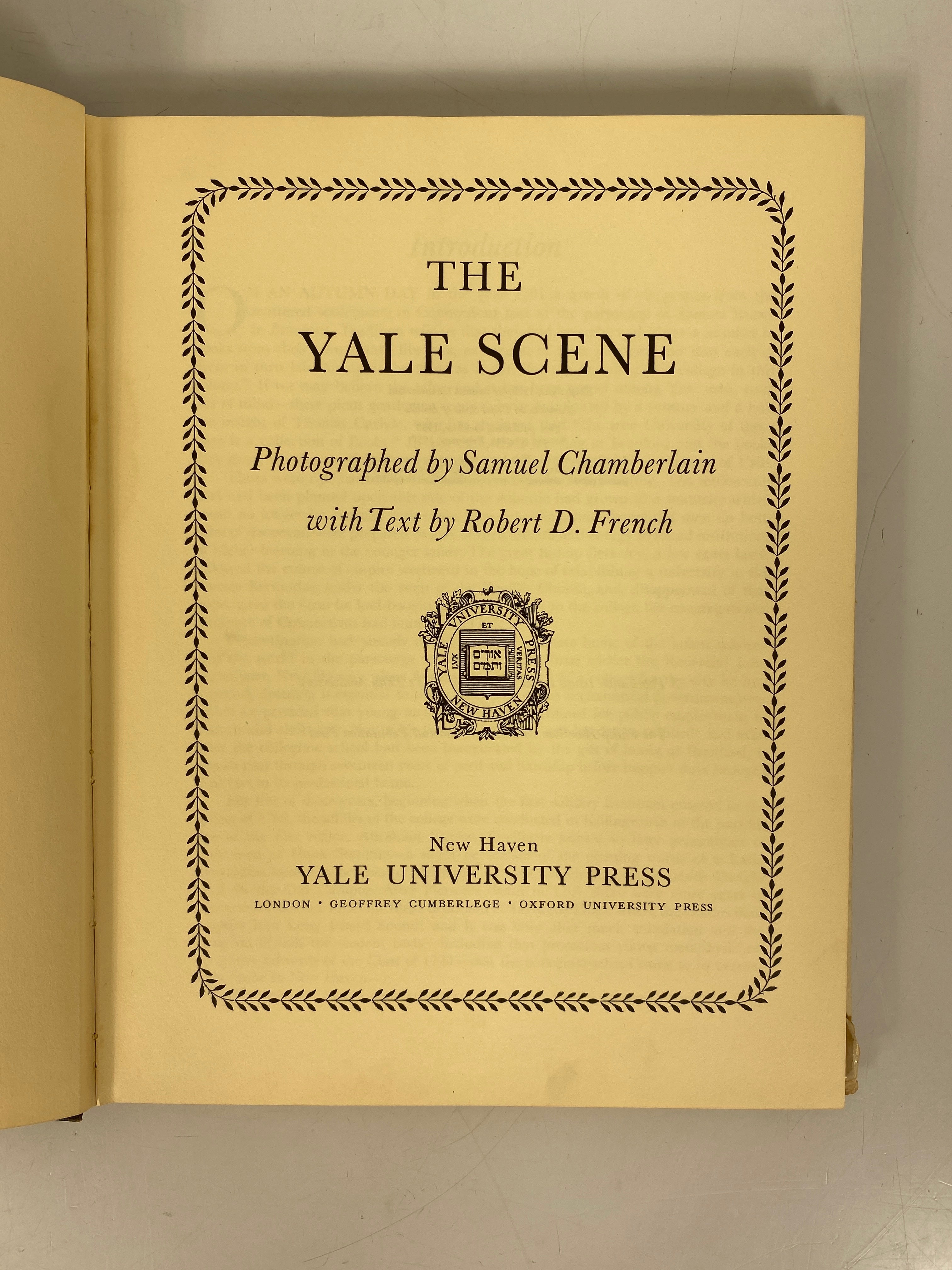 The Yale Scene by Samuel Chamberlain 1957 2nd Printing HCDJ