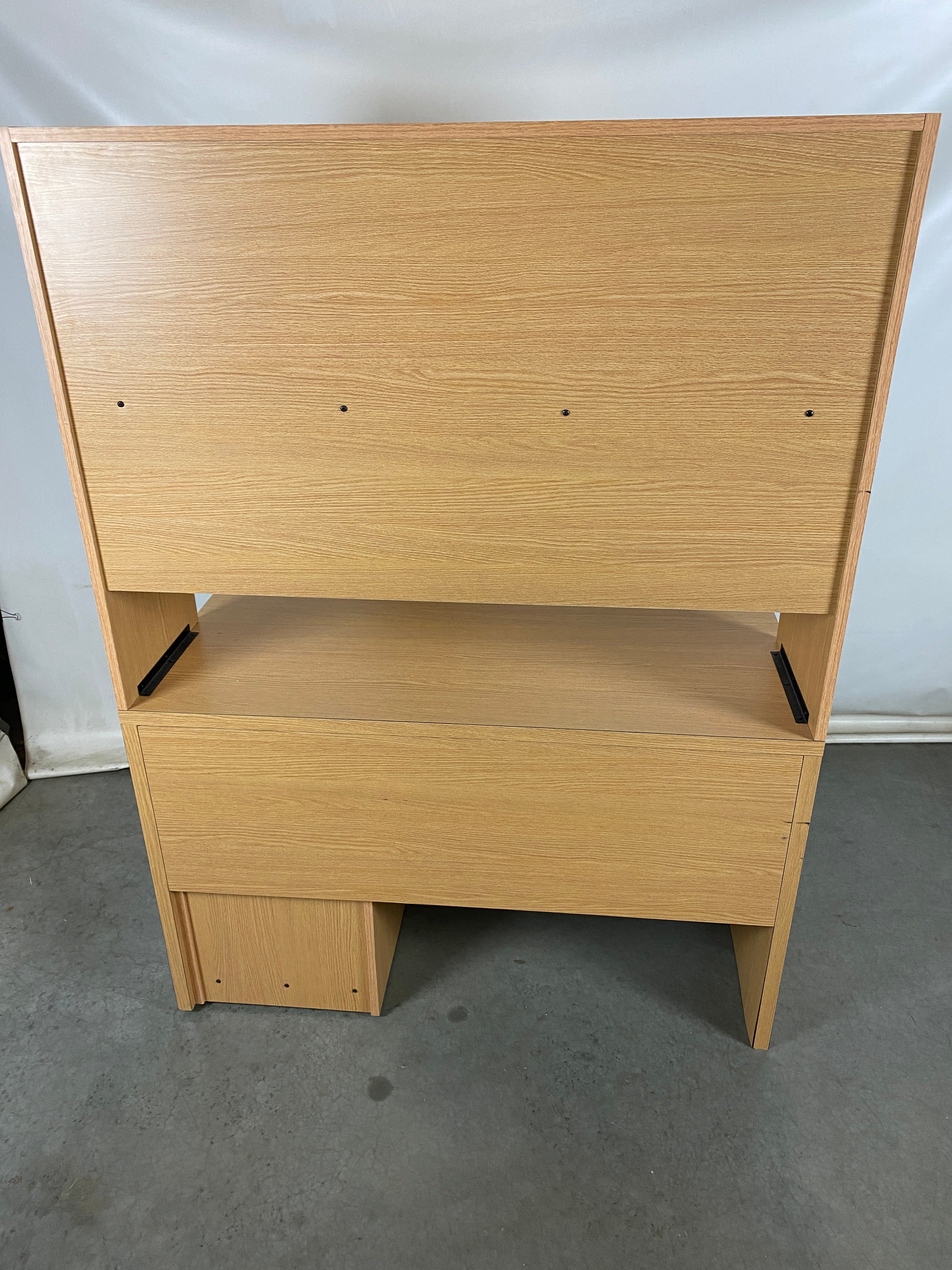 Wooden Desk with Built in Cabinets