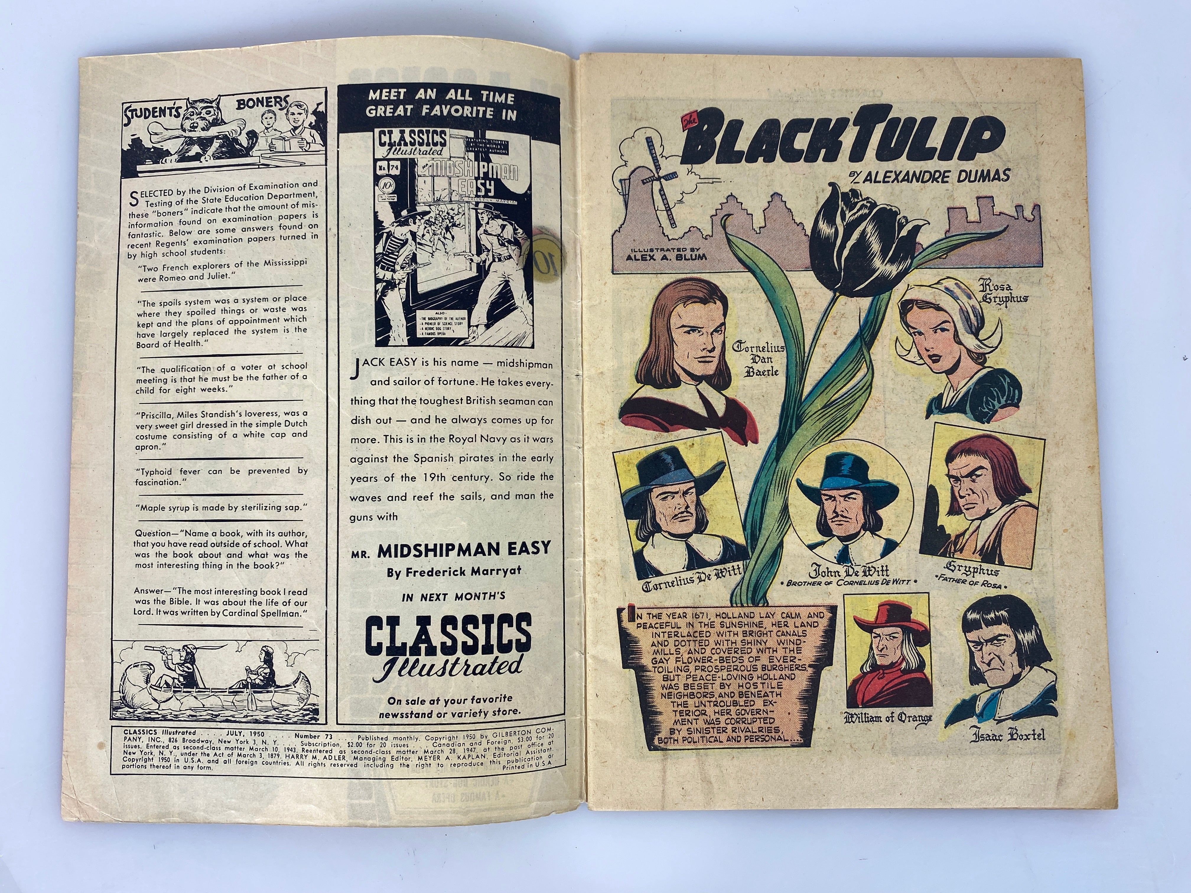 Classics Illustrated The Black Tulip No. 73 hrn75