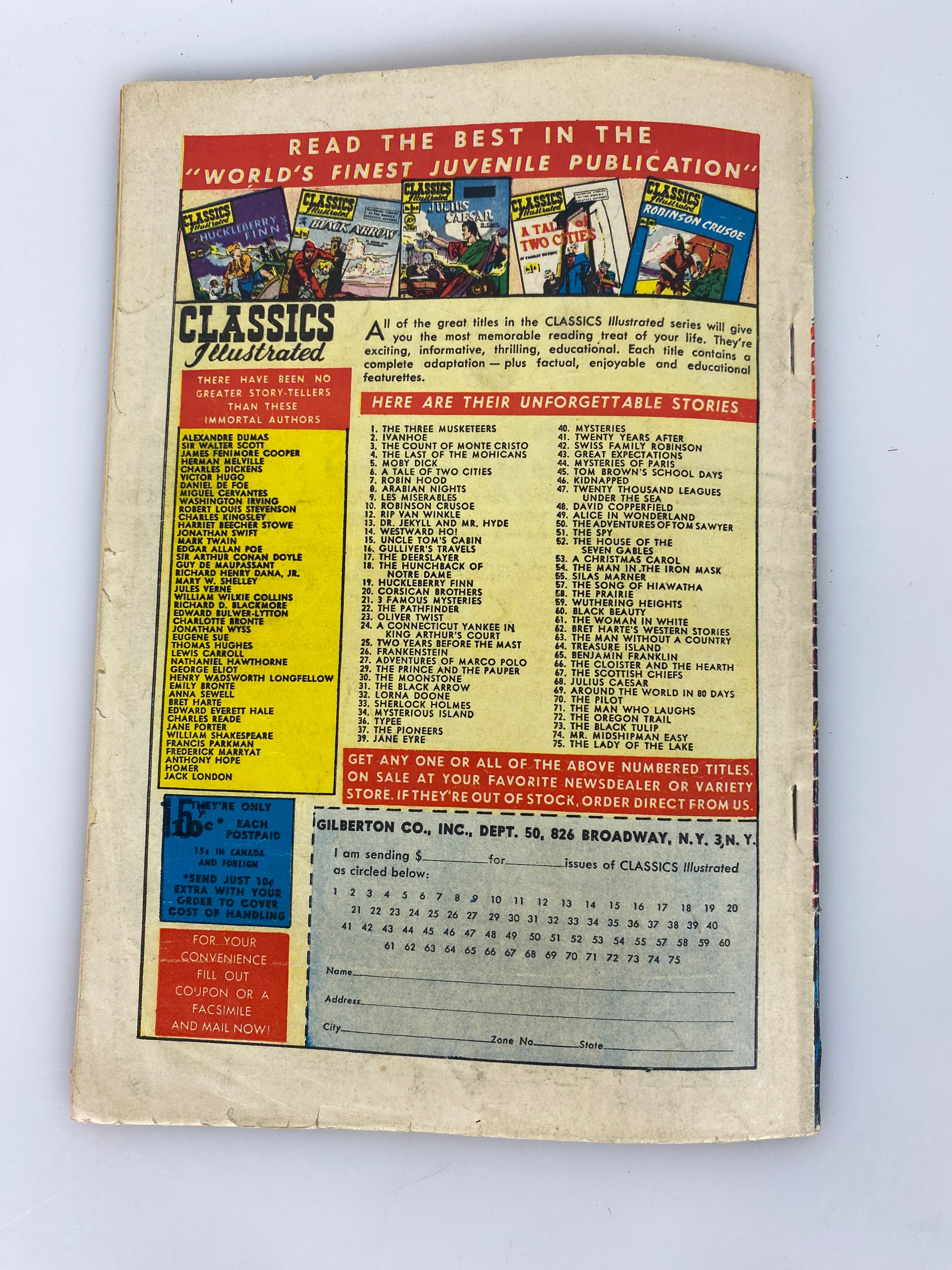 Classics Illustrated The Black Tulip No. 73 hrn75