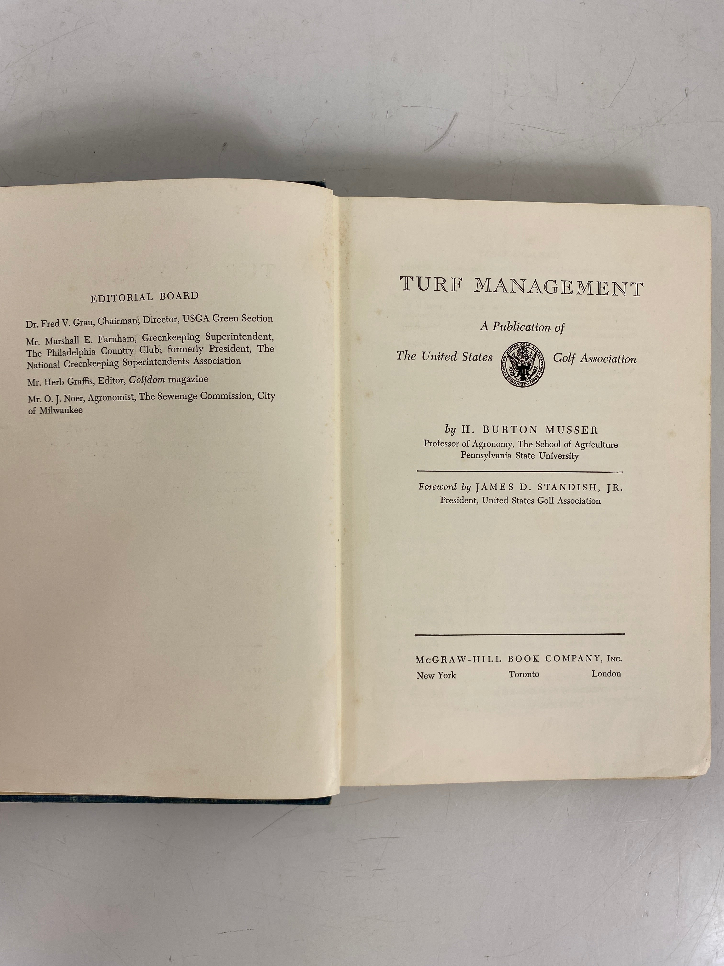 Turf Management H. Burton Musser 1950 Fifth Print Vintage HC