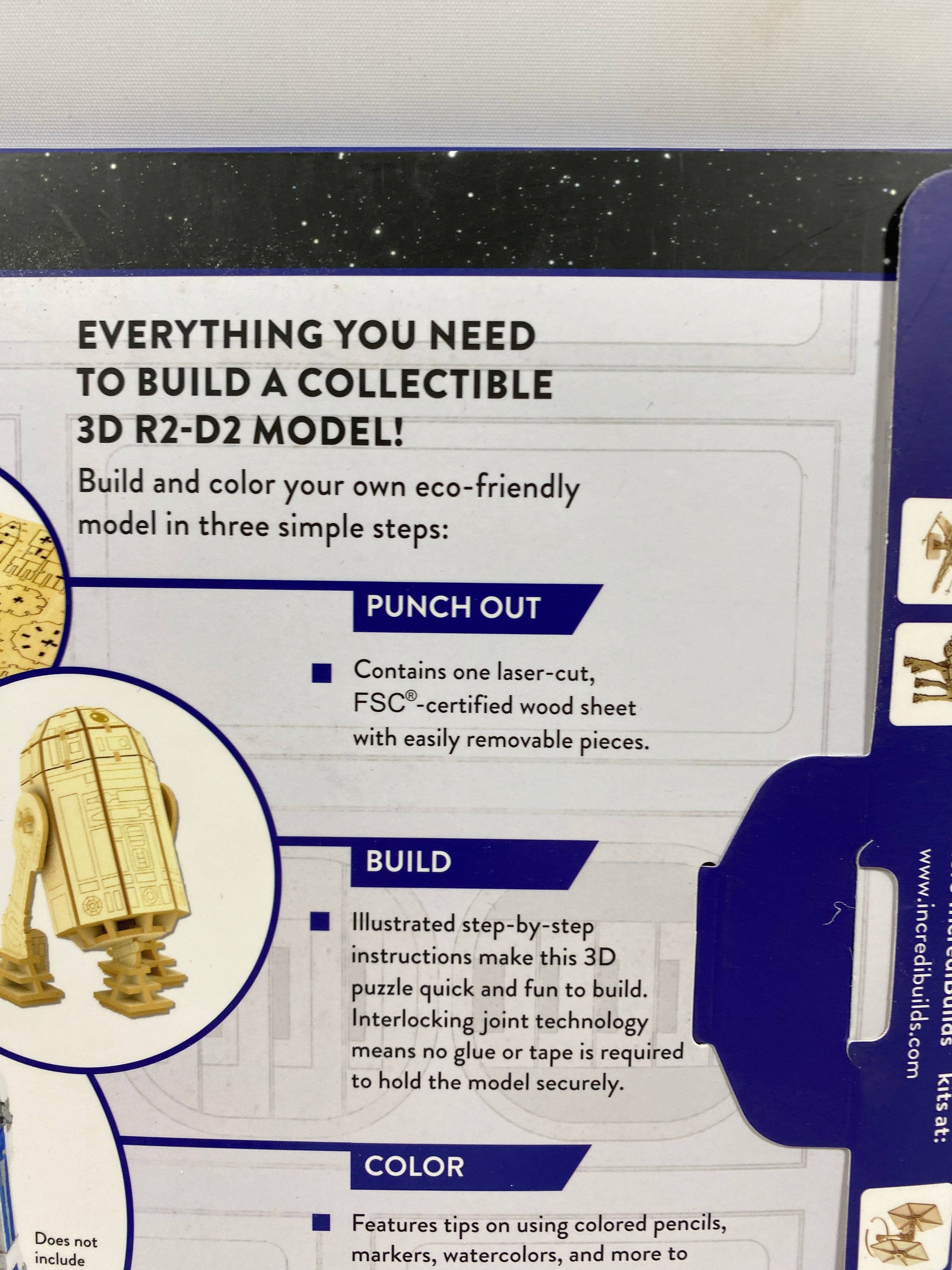 INCREDIBUILDS Disney Star Wars R2-D2 Collectible 3D Wood Model