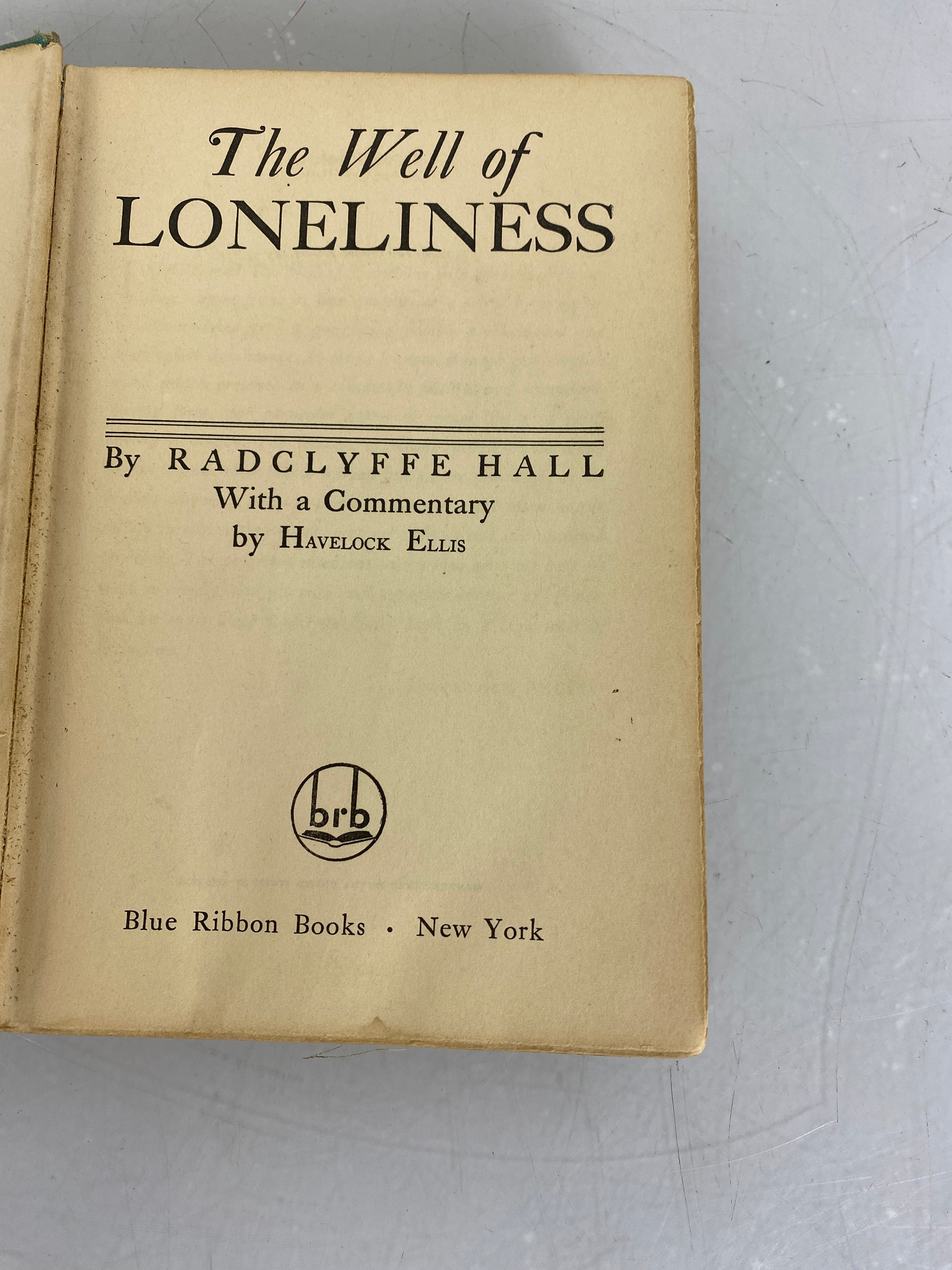 Radclyffe Hall's The Well of Loneliness 1937 Twenty First Printing HC