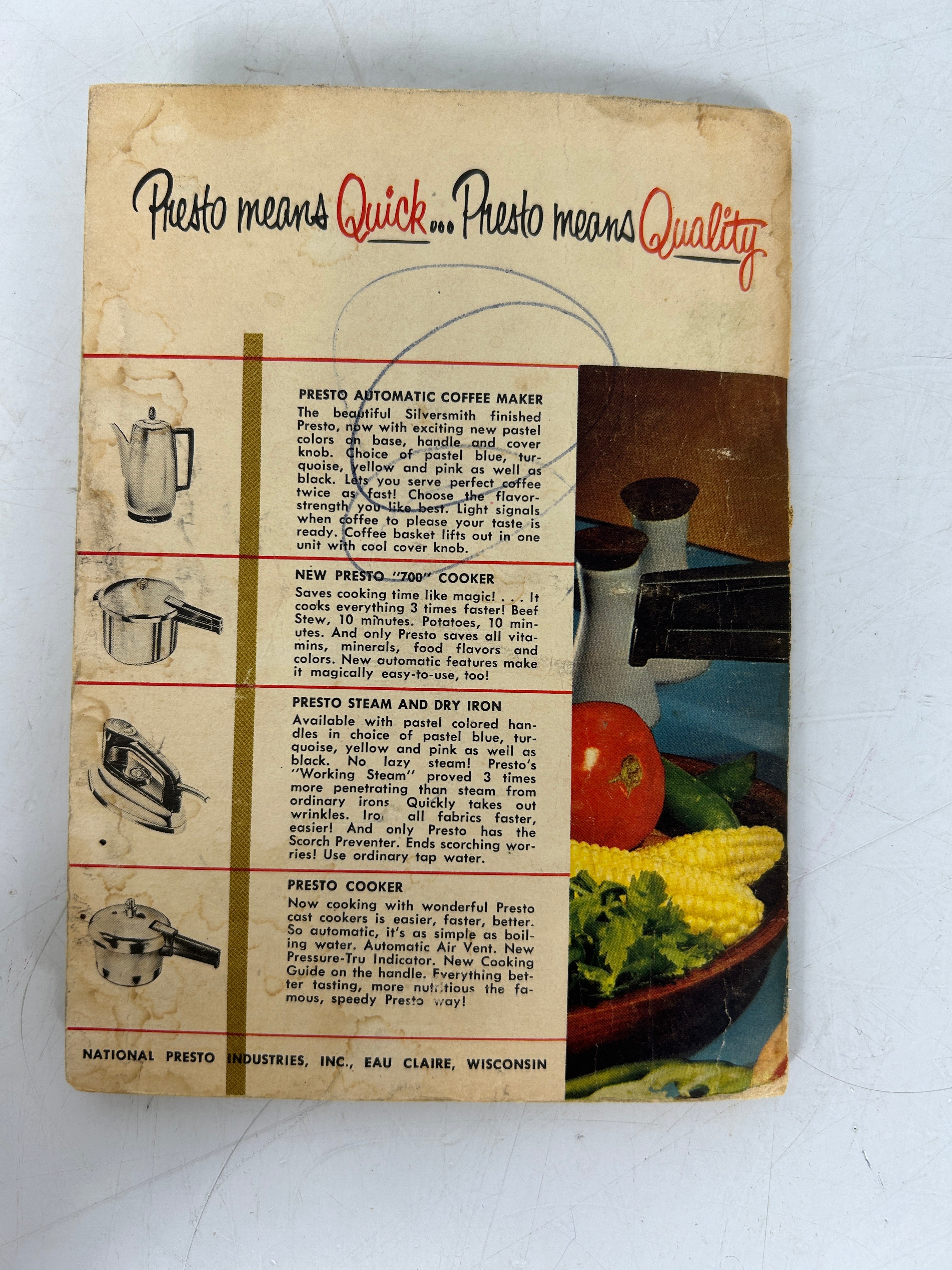 4 Vintage Pressure Cooker Recipe Booklets: Presto/Mirro/All American/USDA SC