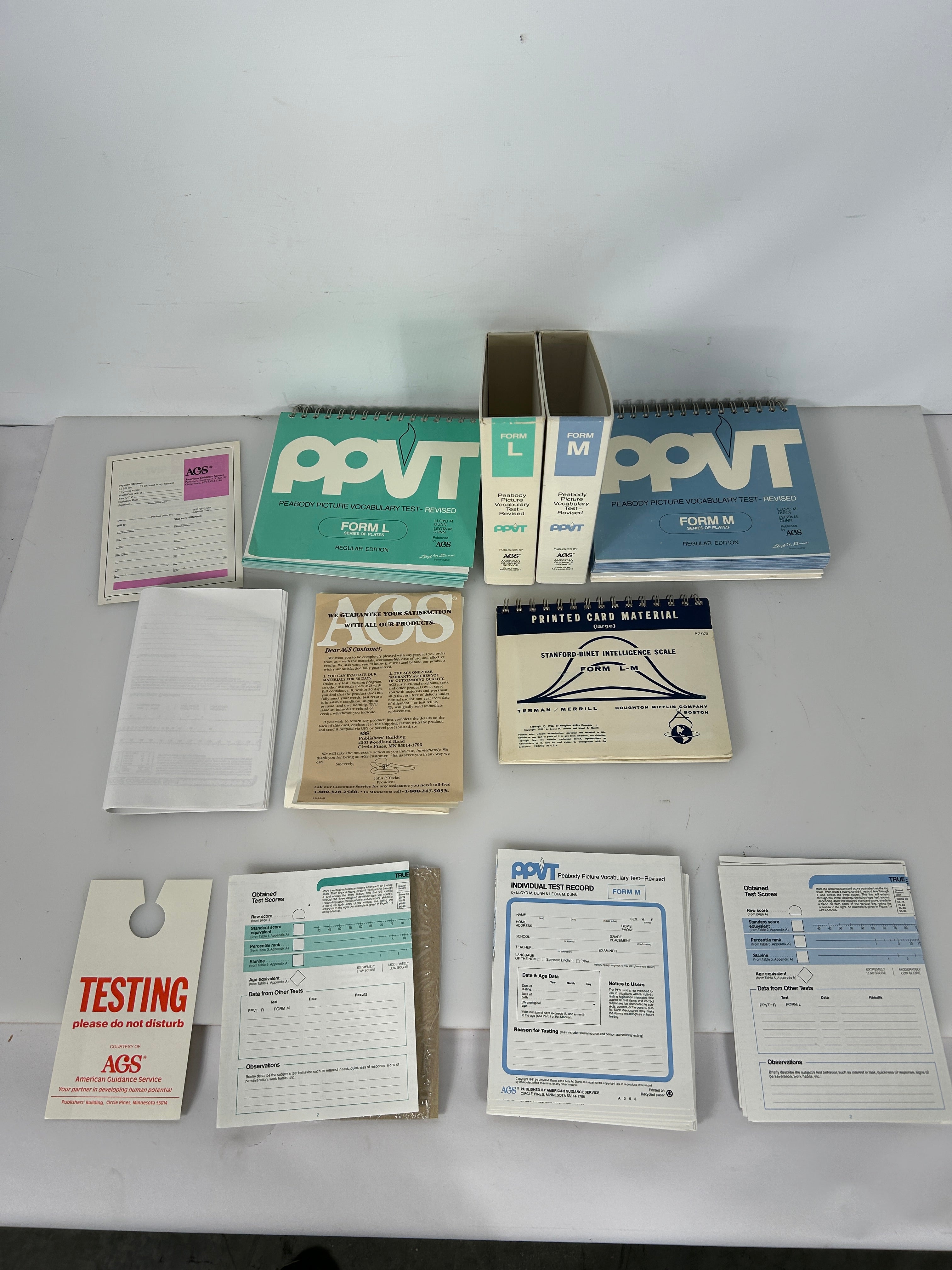 Lot of 2 Peabody Picture Vocabulary Tests Forms L & M Spiral Bound w/test forms