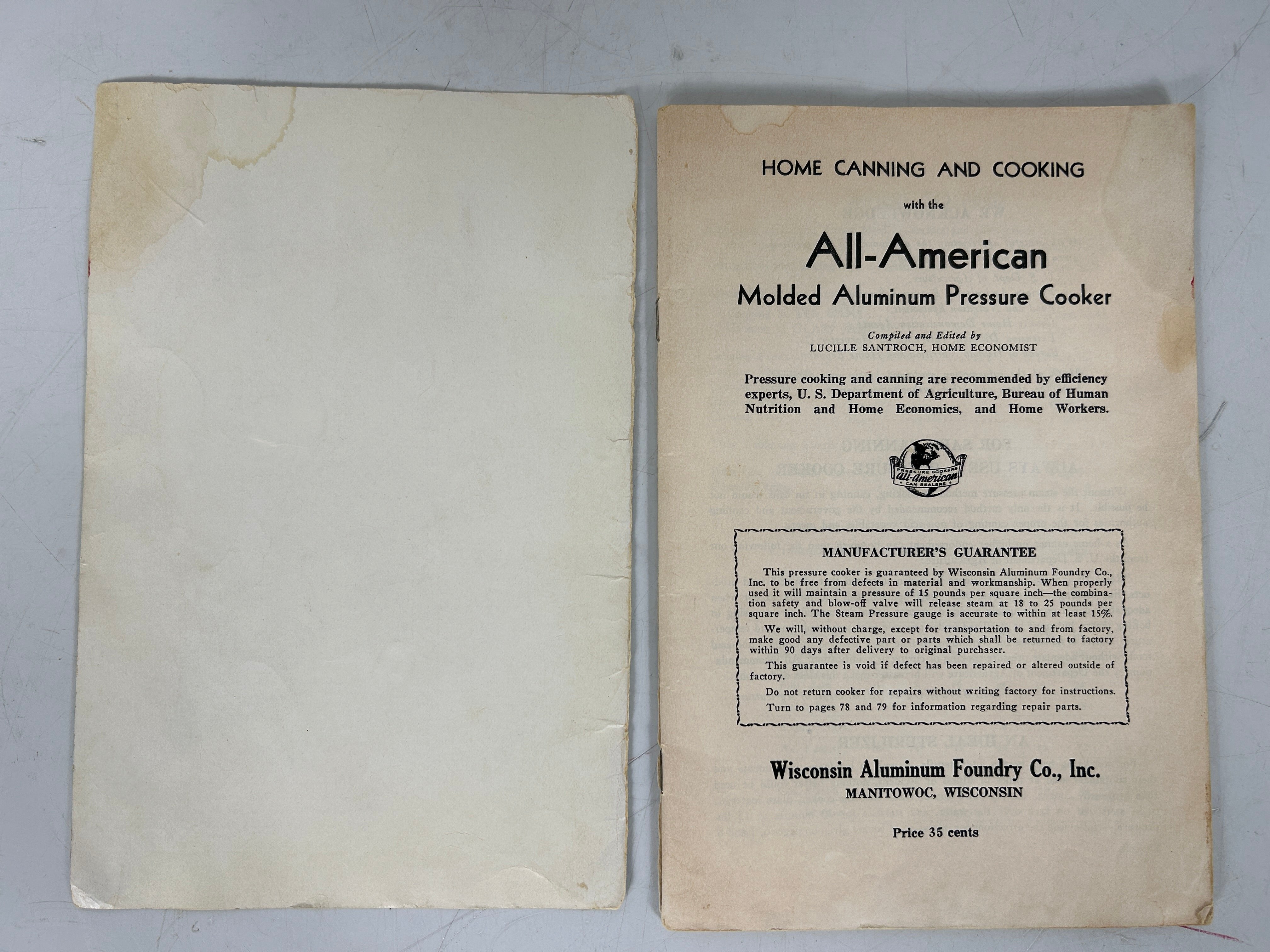 4 Vintage Pressure Cooker Recipe Booklets: Presto/Mirro/All American/USDA SC