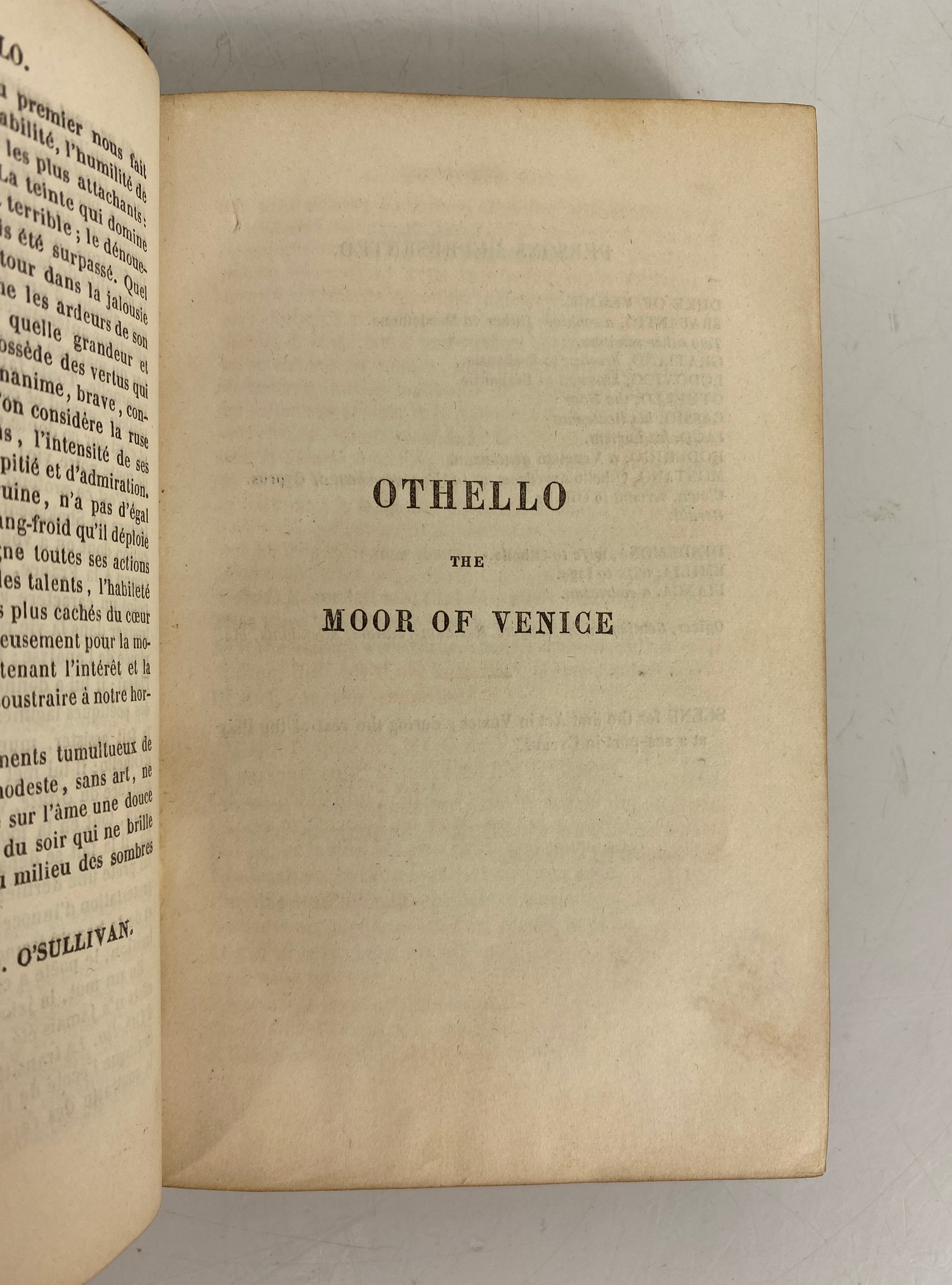 Antique Shakespeare's Tragedies in French/English Hachette 1843 HC