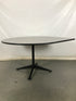 Gray Wooden Table With Black Metal Frame