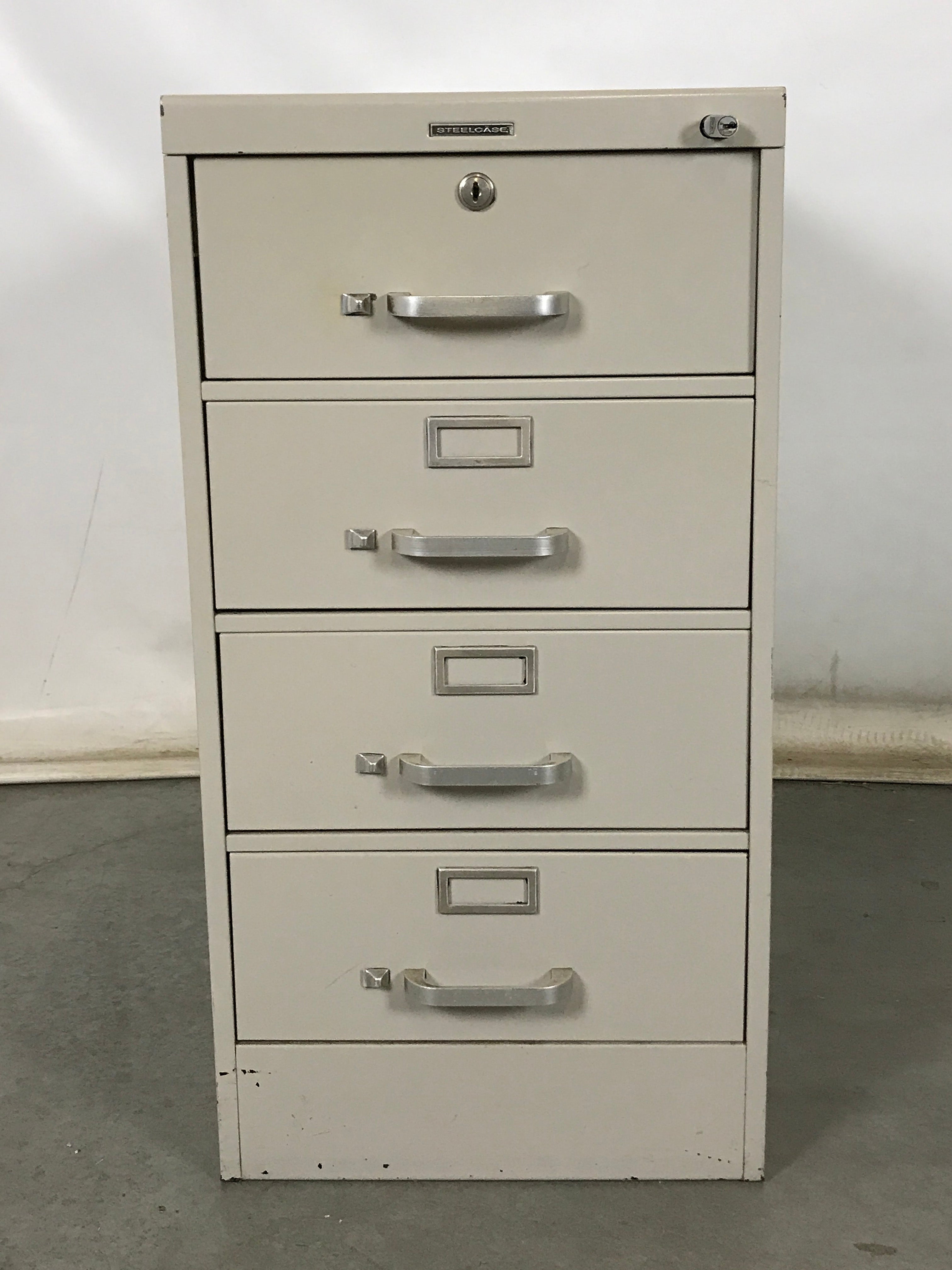 Steelcase Gray 4 Drawer File Cabinet