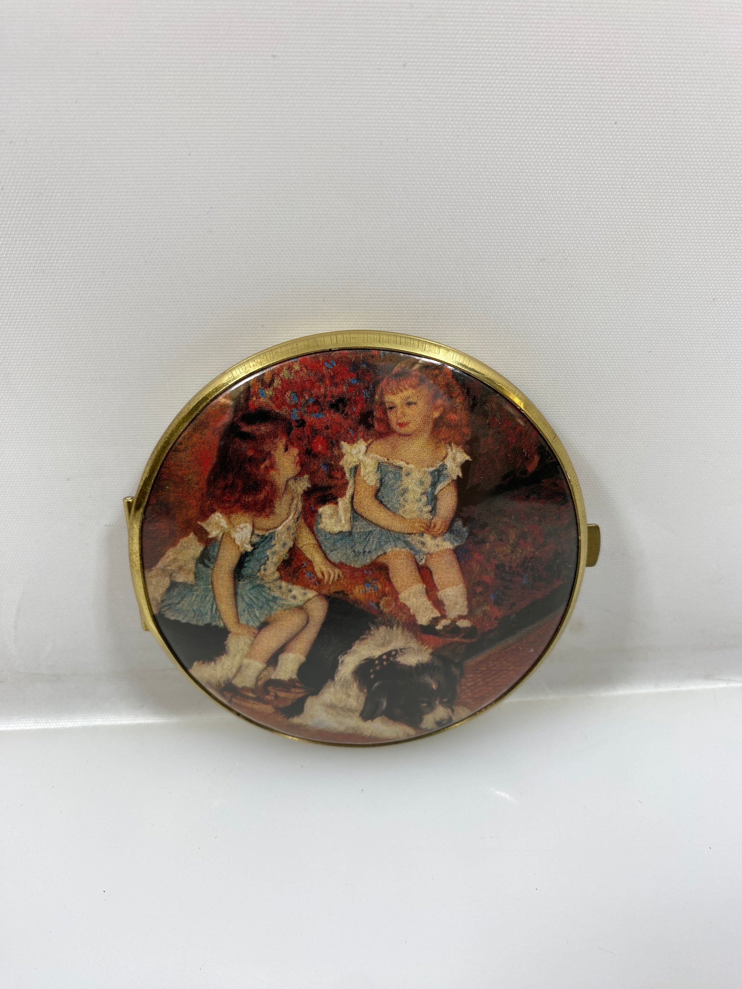 Vintage Compact Double Sided Mirror Case
