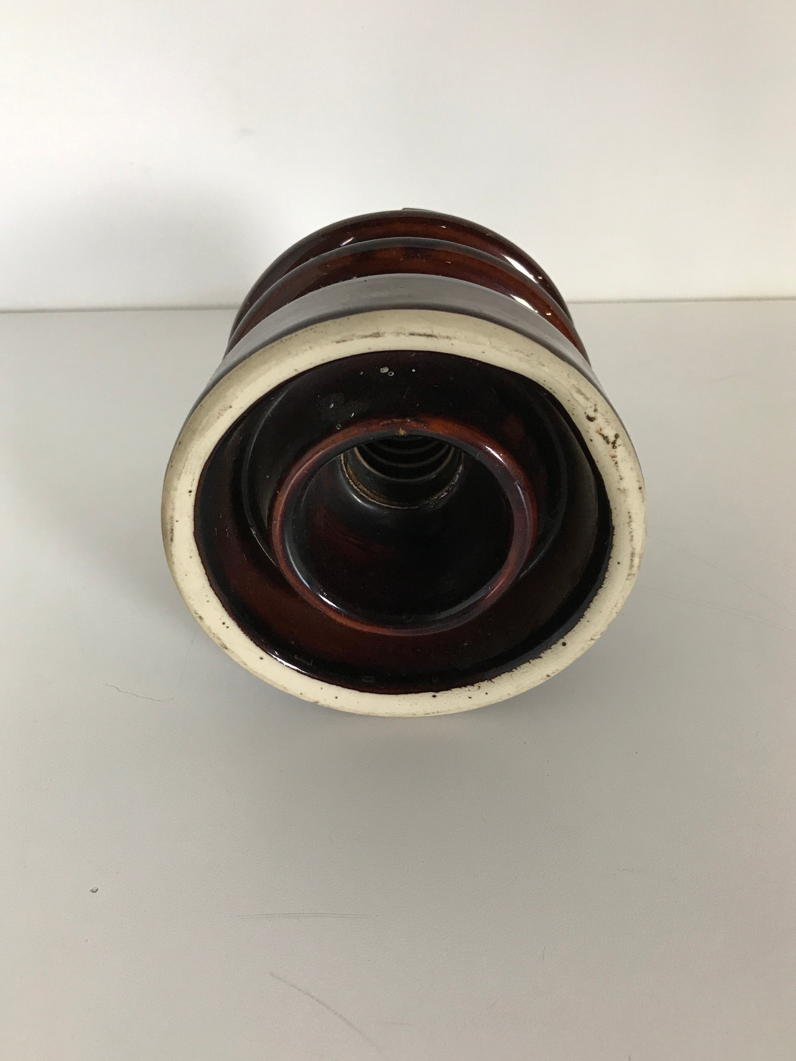 Antique Dark Brown Tall Ceramic Insulator