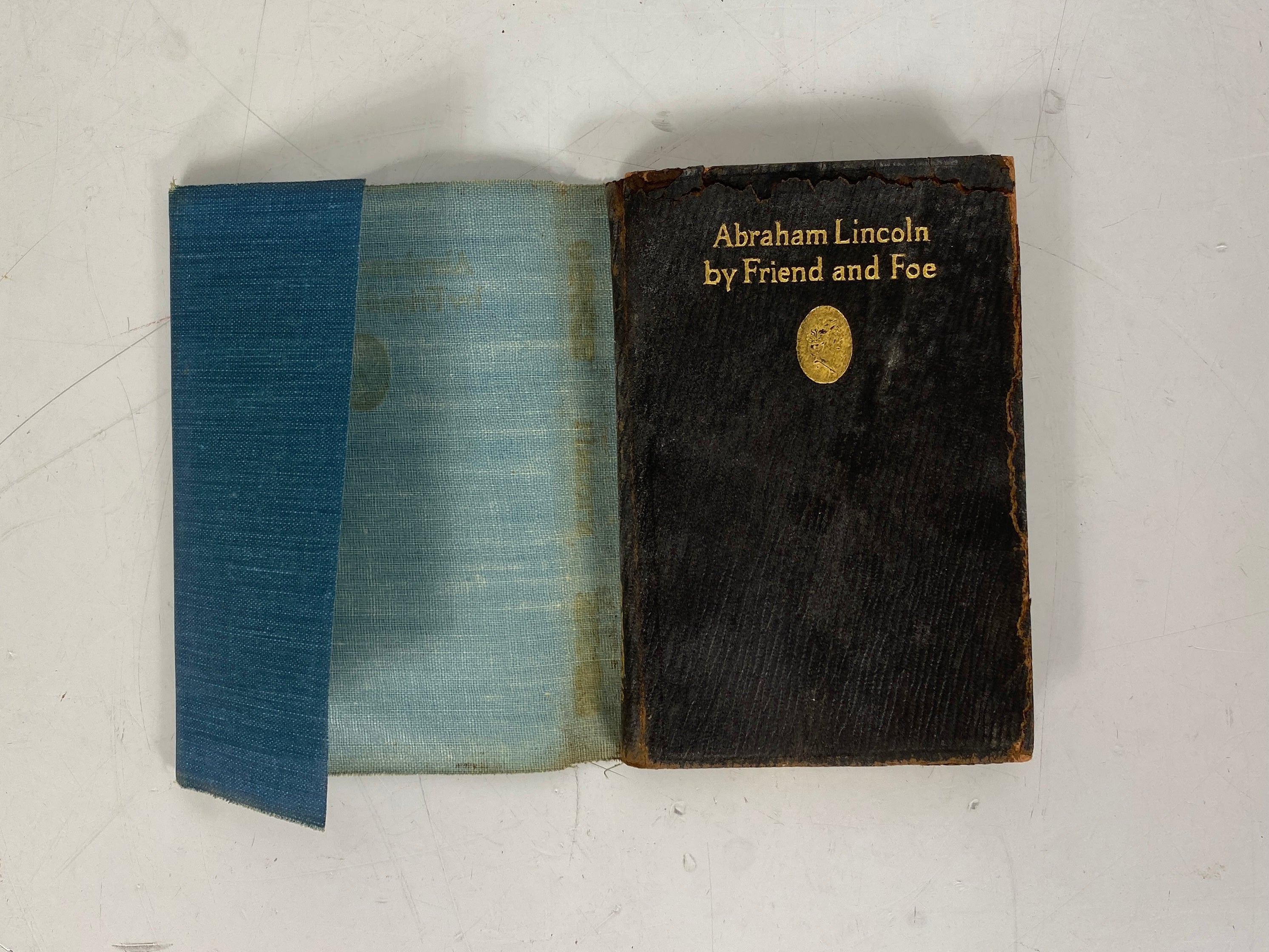 2 Antique Vols: Lincoln by Friend & Foe/Drinkwater's Abraham Lincoln 1919-22