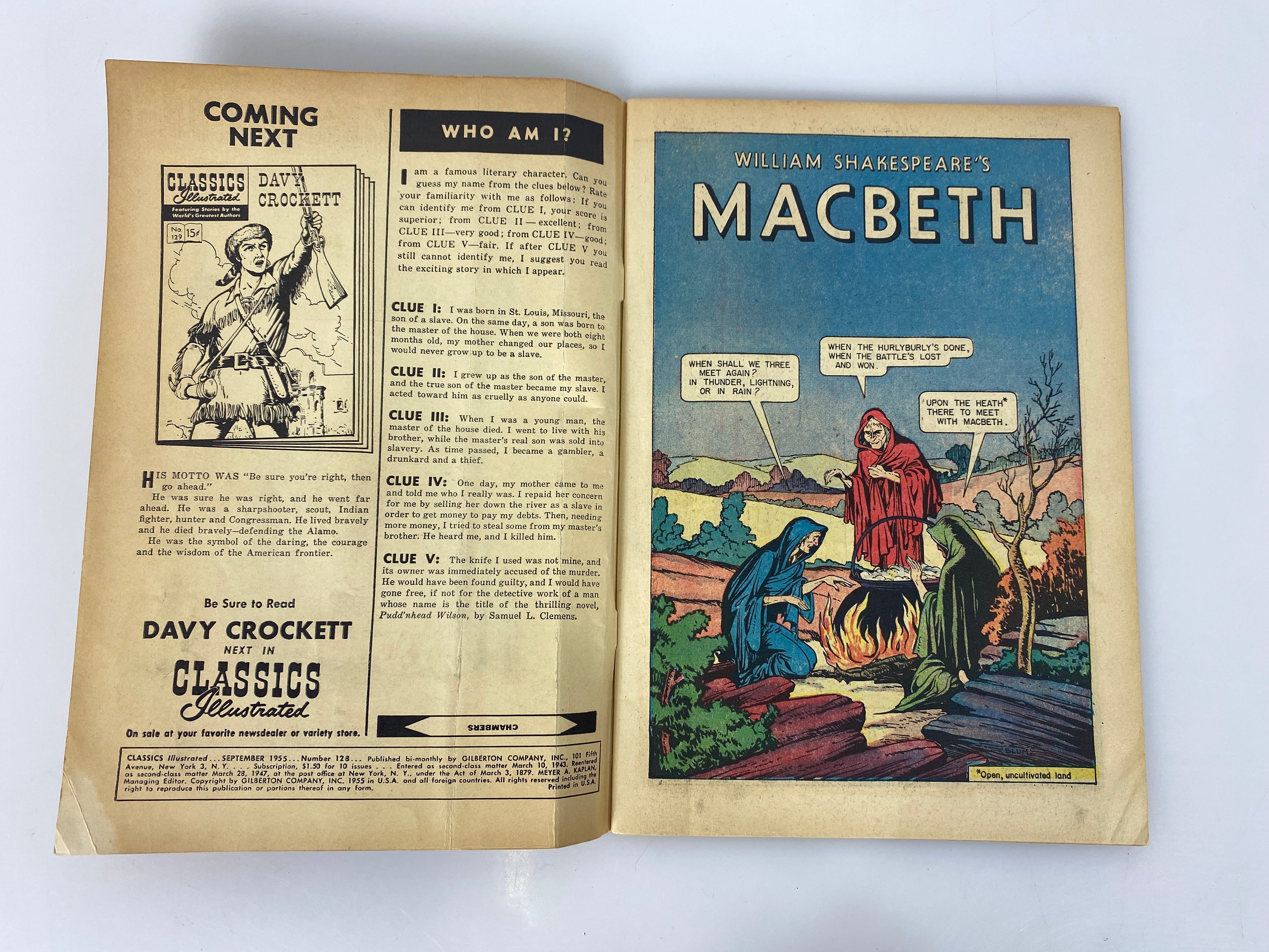 Classics Illustrated Macbeth No. 128 hrn128