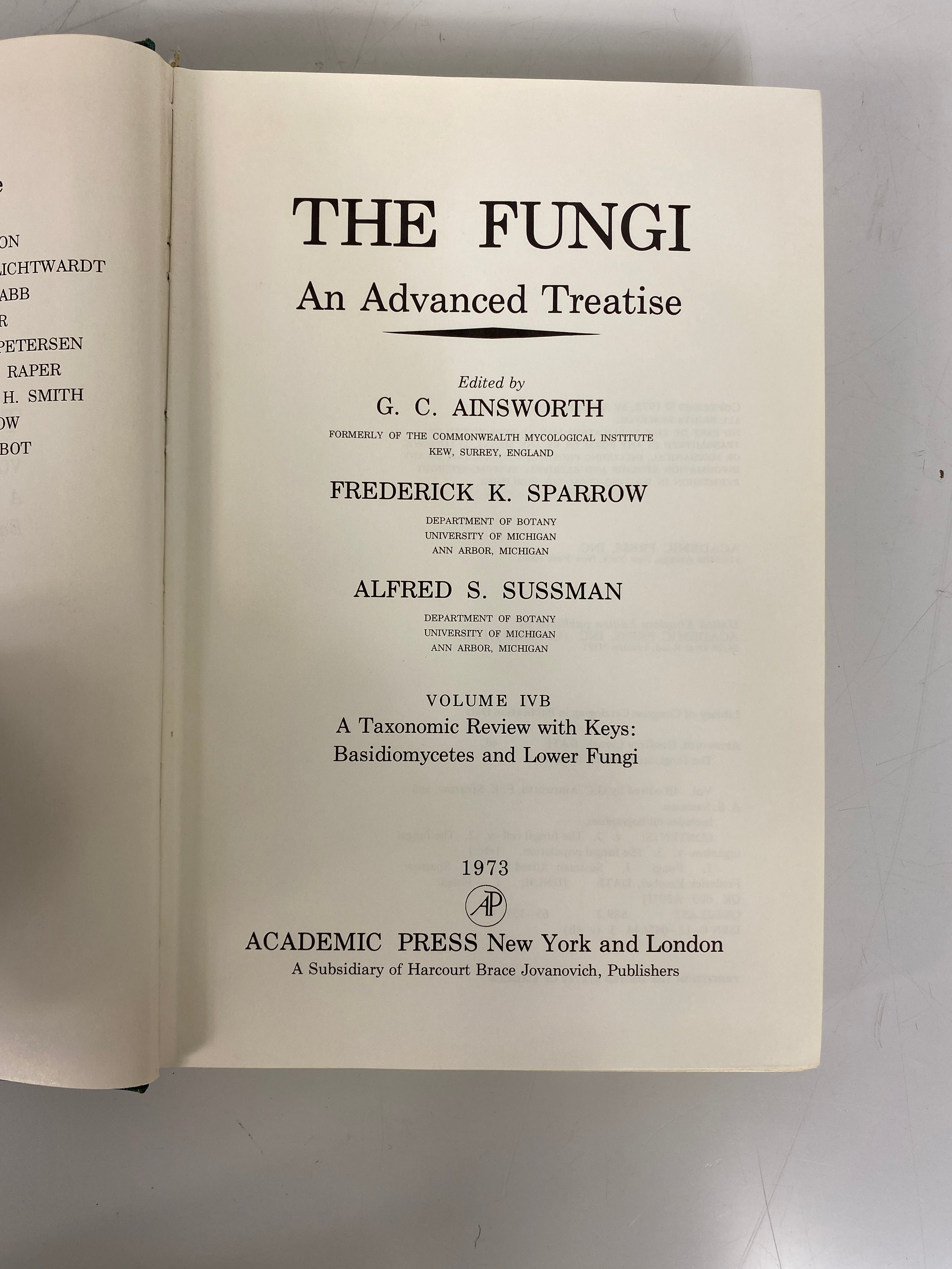 4 Volumes: The Fungi An Advanced Treatise Ainsworth/Sussman 1-3, 4b HC