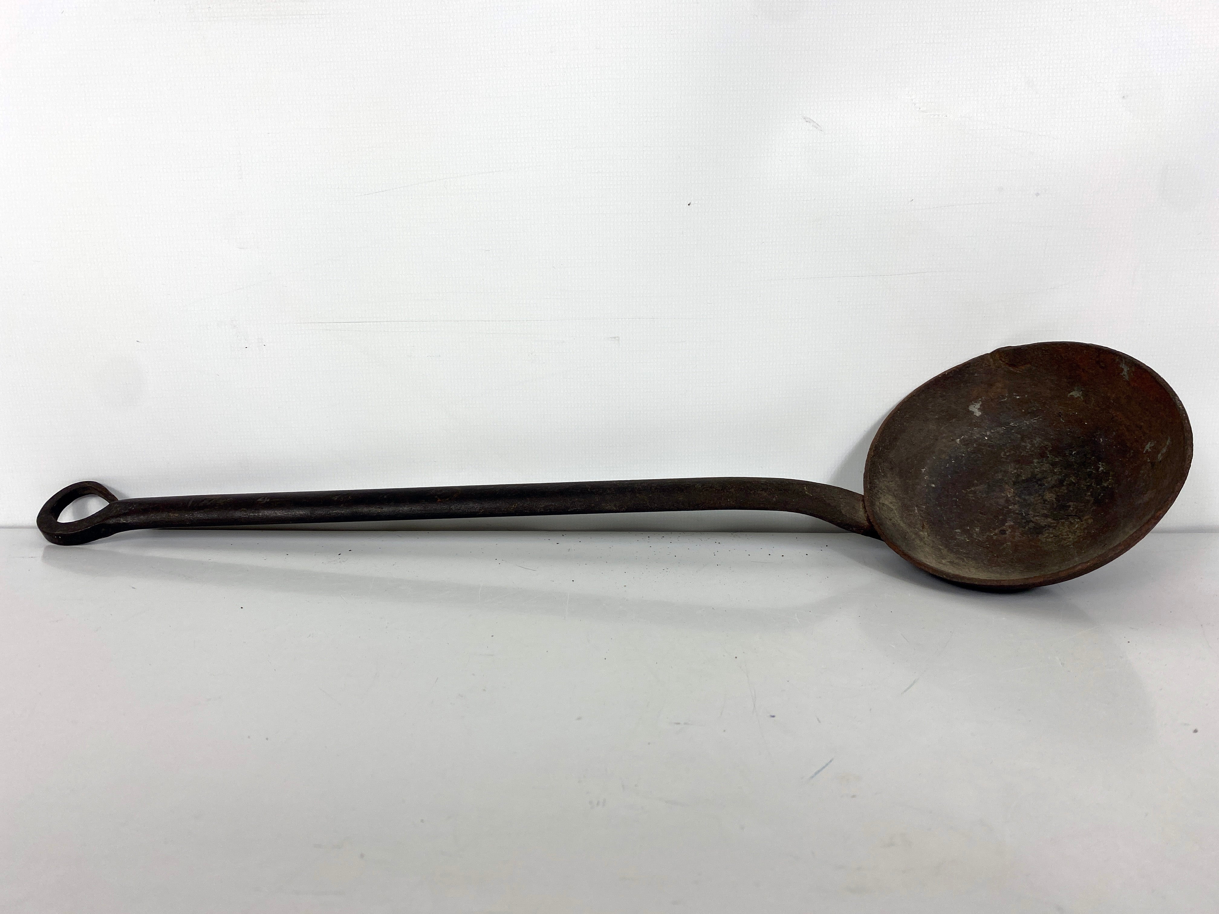 Antique Hand Forged Iron Ladle