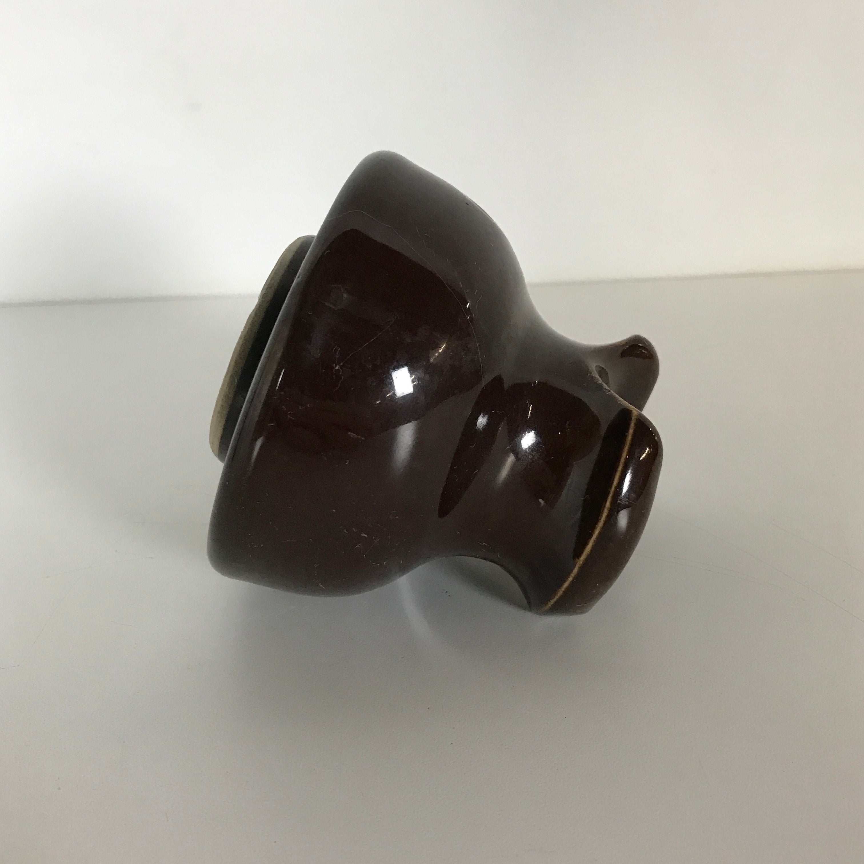 Antique Dark Brown 3.5" Tall Ceramic Insulator