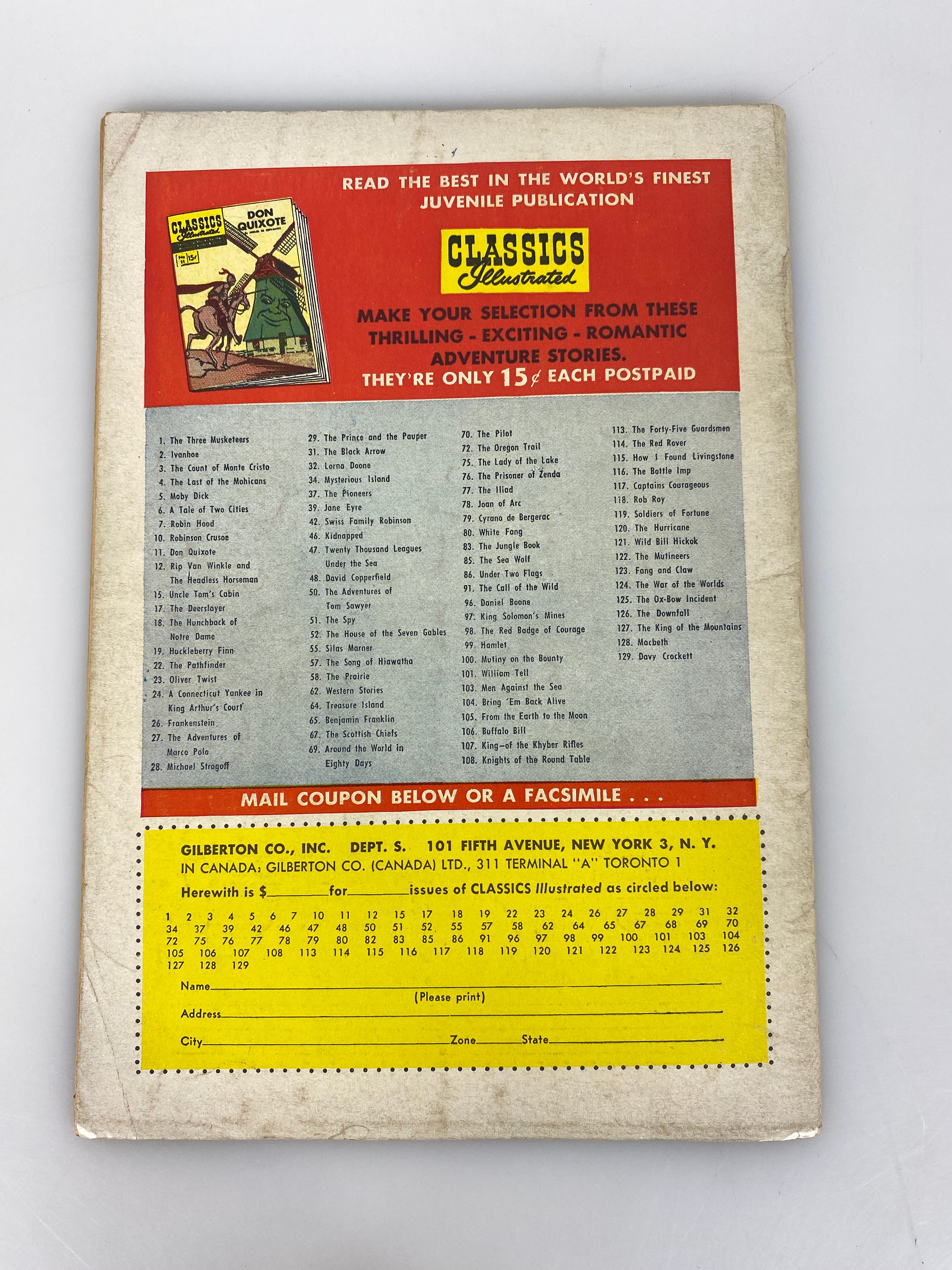 Classics Illustrated Davy Crockett No. 129 hrn129