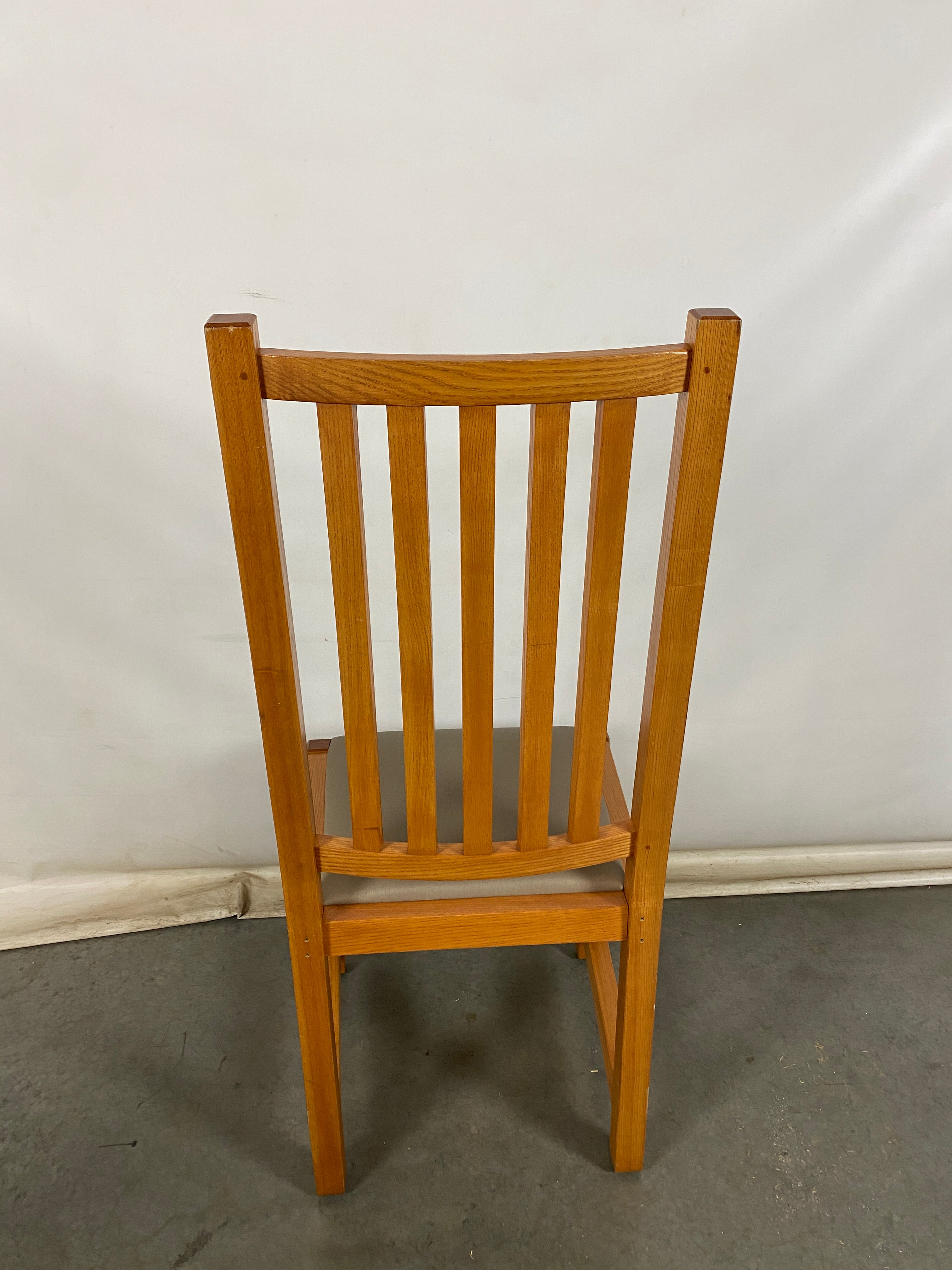 Wooden Dining Slat Back Chair w/ Upholstered Seating