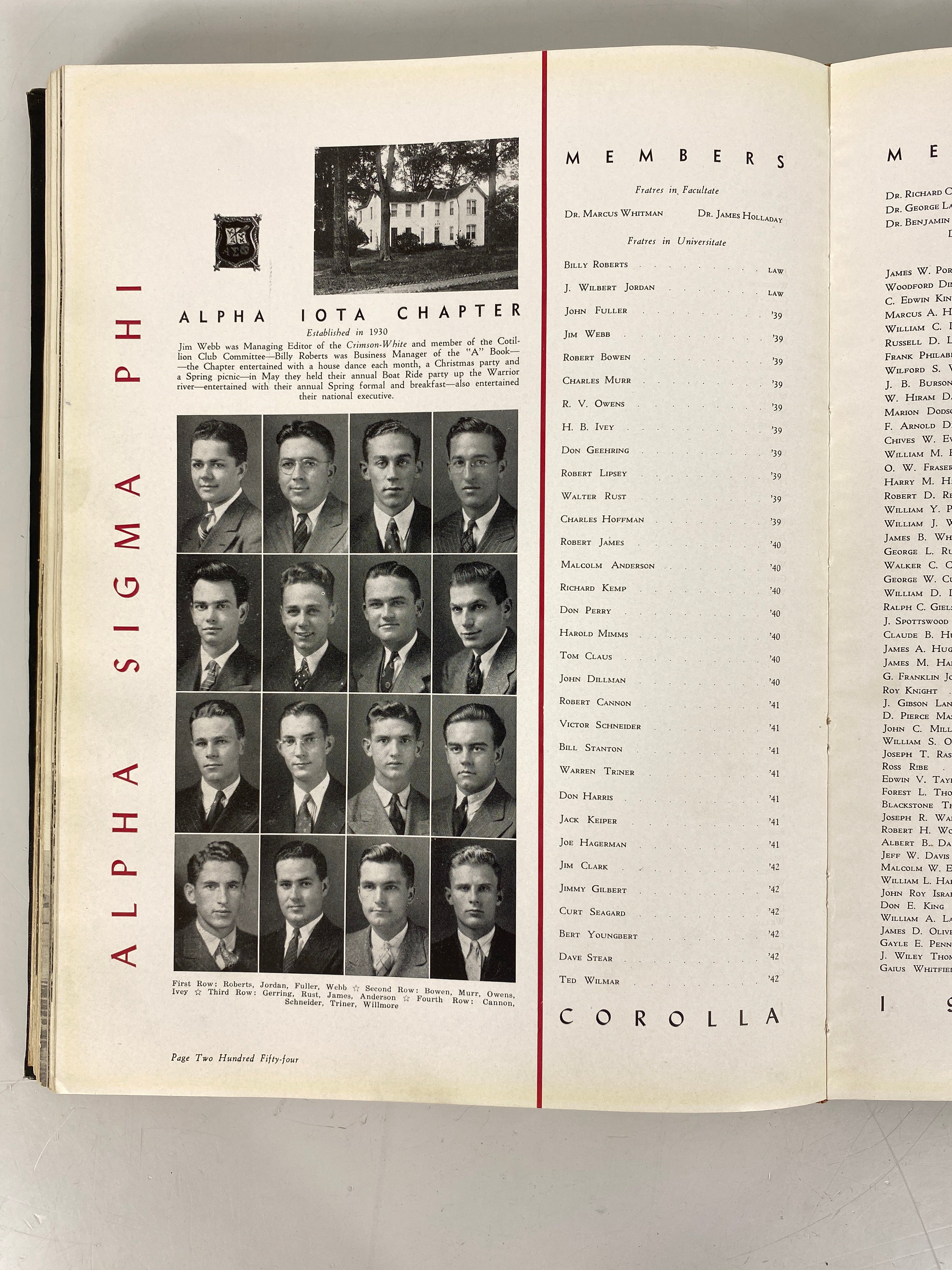 1939 University of Alabama Yearbook "Corolla" HC