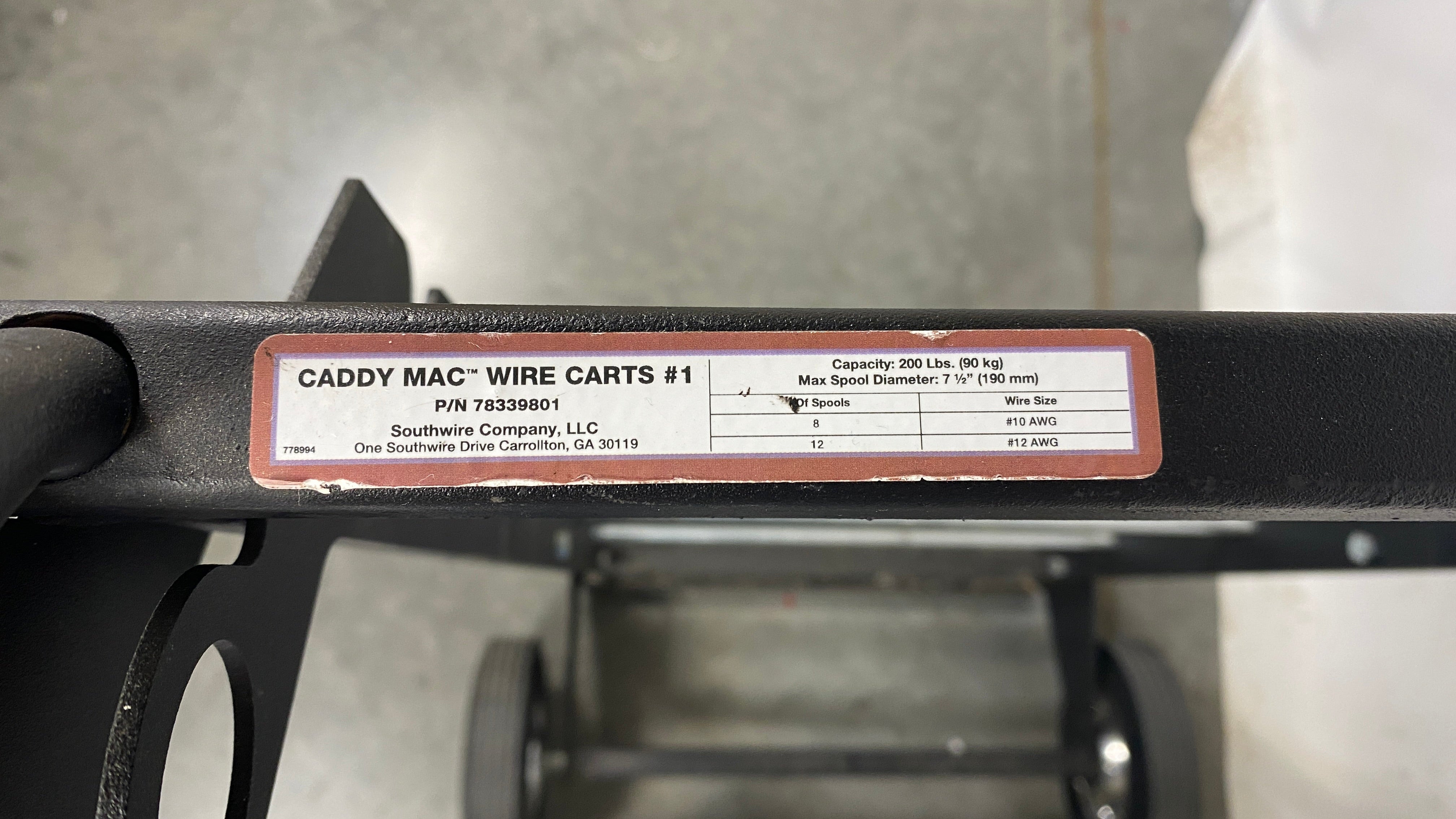 Southwire Caddymac Wire Spool caddy/Dolly