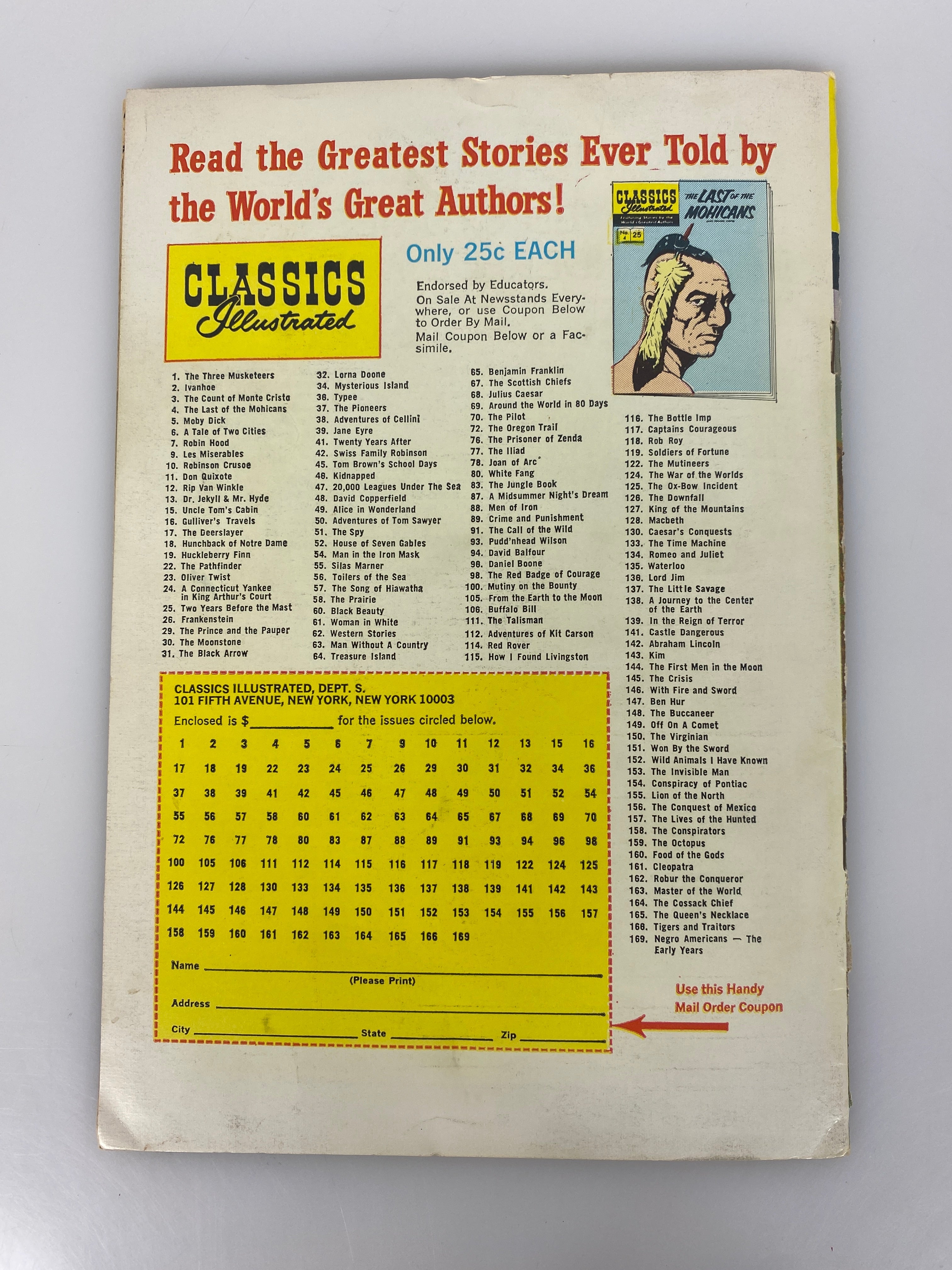 Classics Illustrated In Freedom's Cause No. 168  hrn169 1969