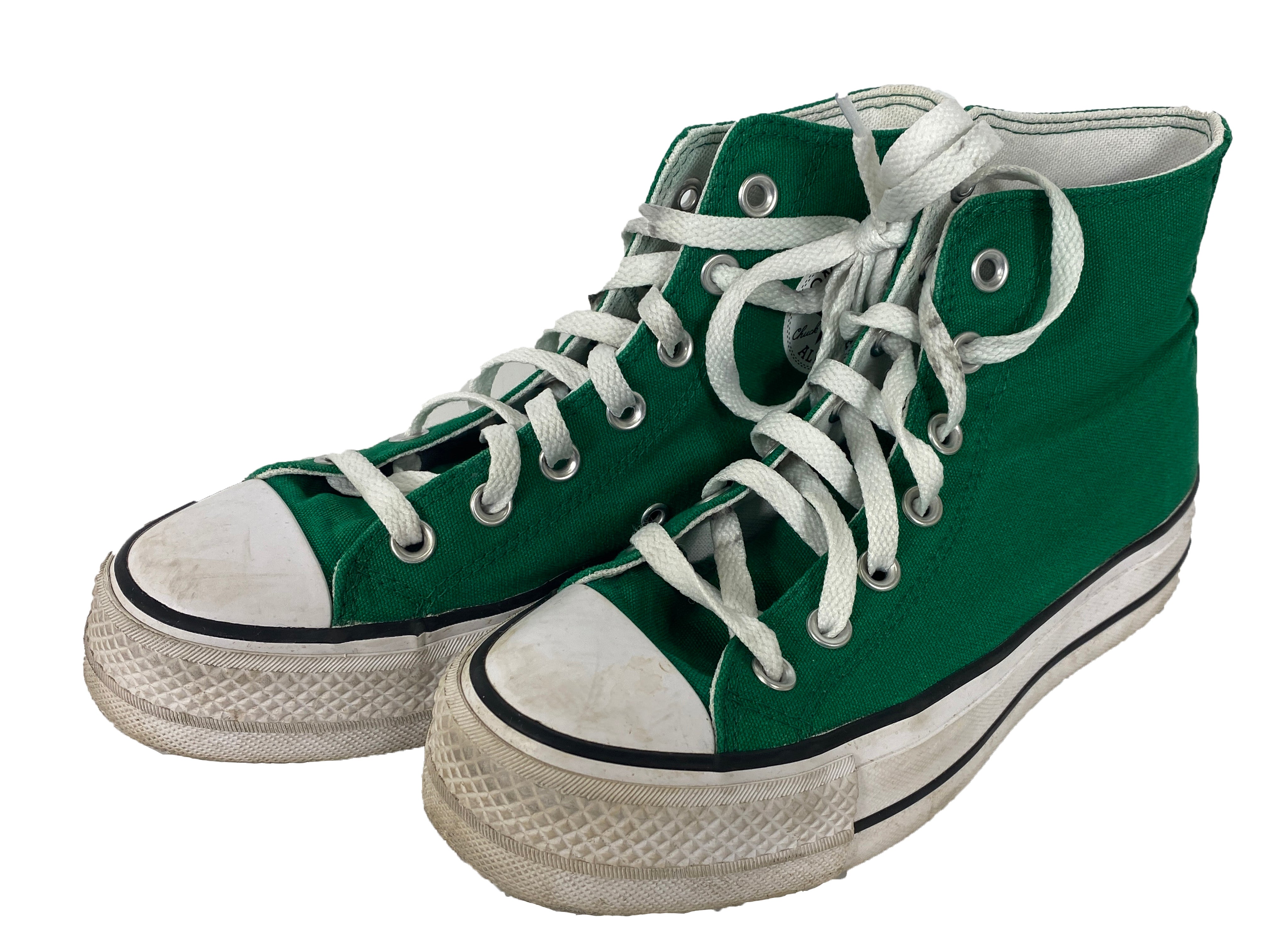 YOU Converse Classic Green Platform Chuck Taylors Women's Size 6