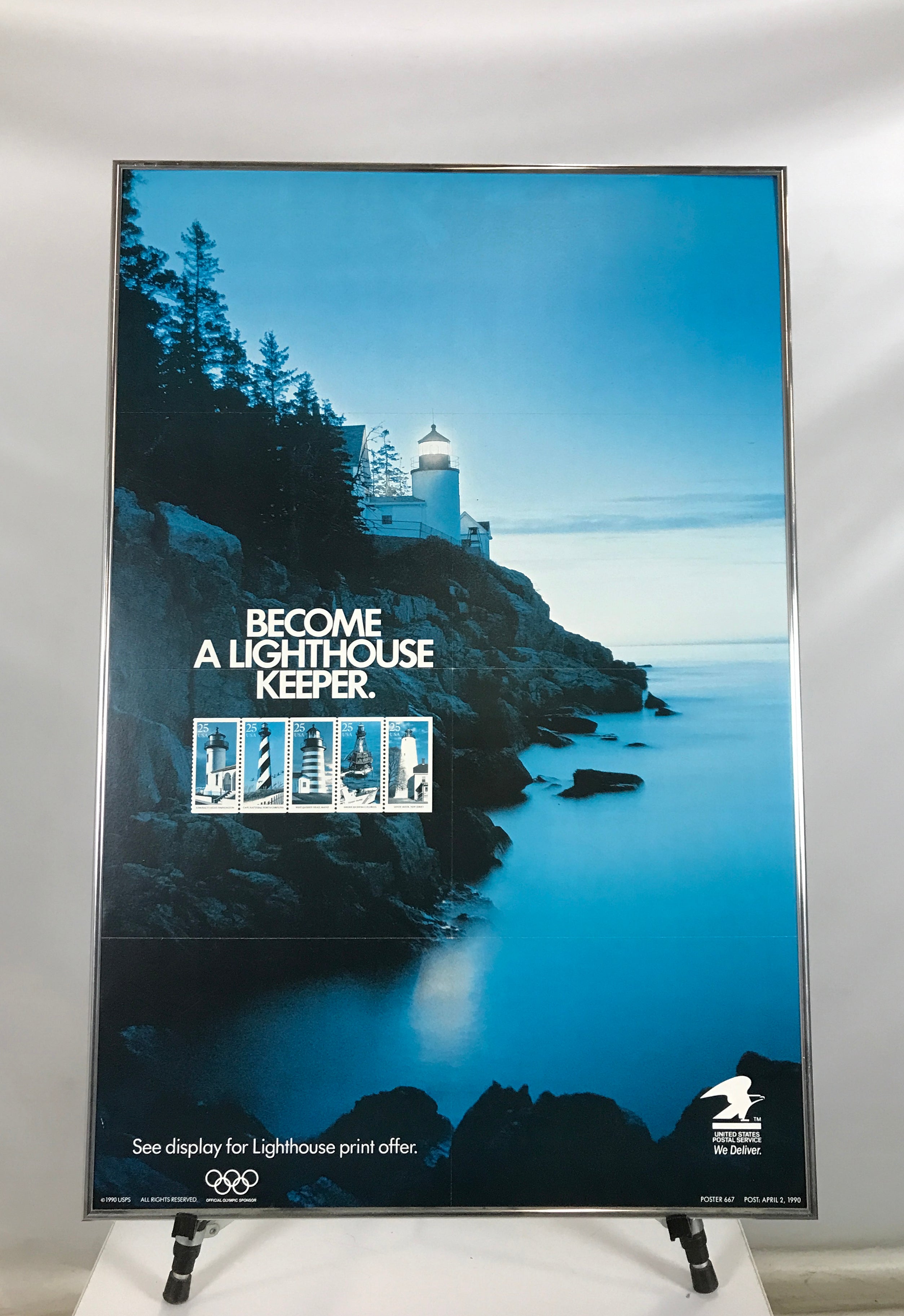 "Become a Lighthouse Keeper" United States Postal Service Poster